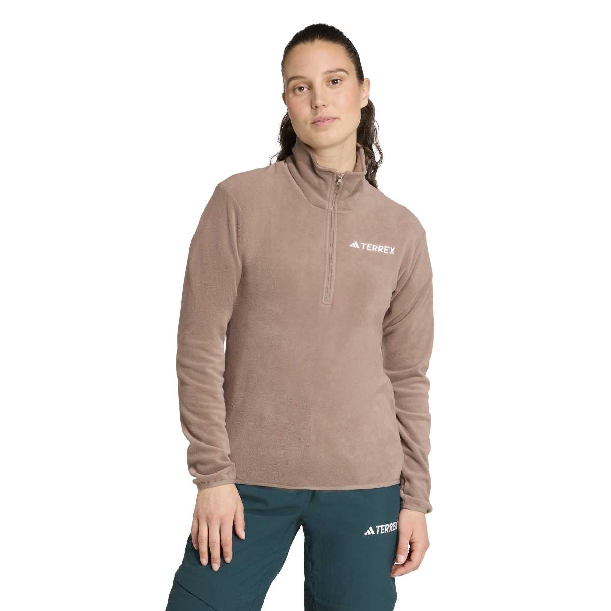 Women's Multi Essentials 1/2 Zip Fleece - Brown - Image 2