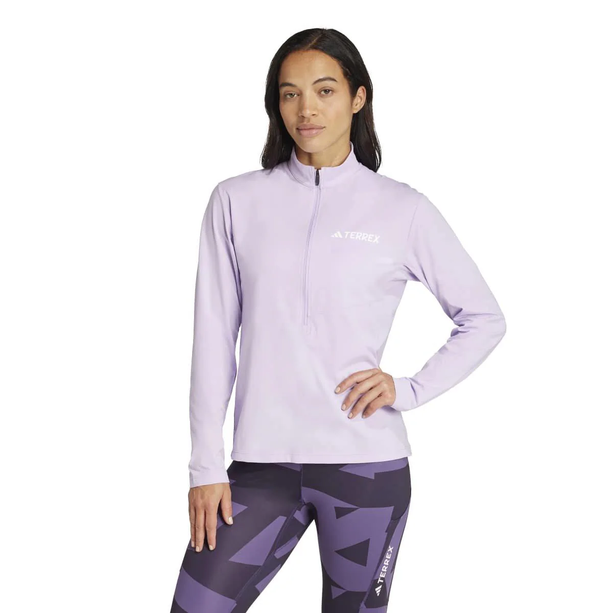 Women's Multi Climacool 1/2 Zip Long-Sleeve Top - Purple - Image 2