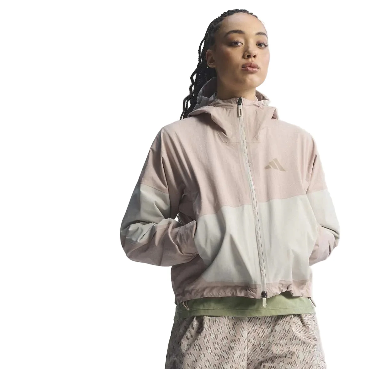 Women's Xploric 2L Rain Jacket - Beige / Pink - Image 4
