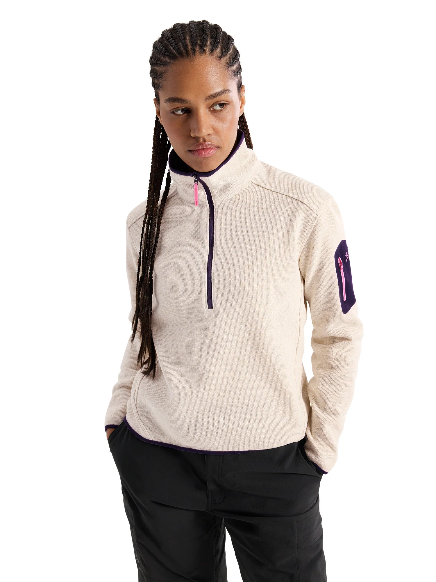 Women's Covert 1/2 Zip Neck Fleece - Cosmic Bloom Heather - Image 5