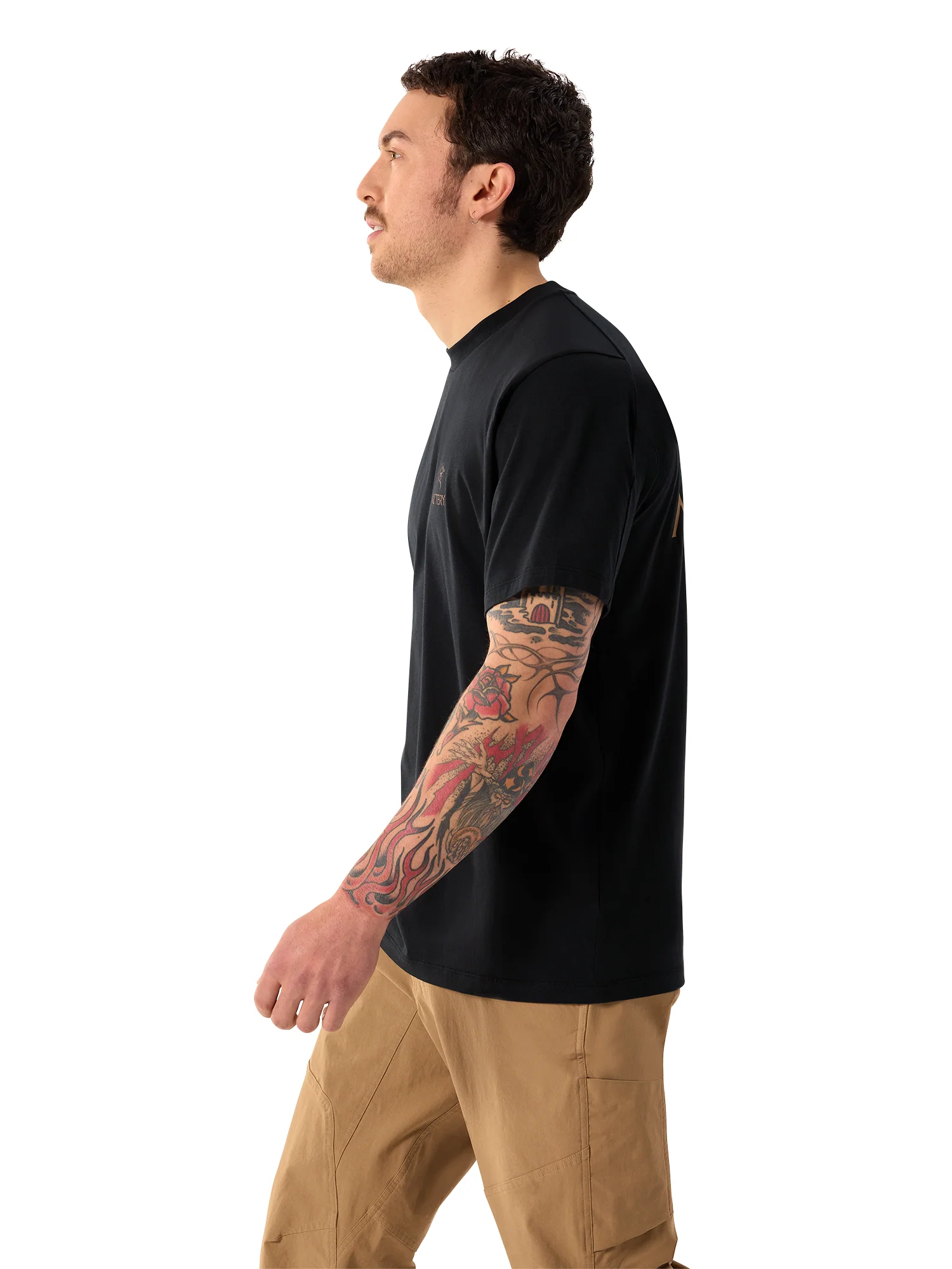 Men's Kragg SL Cotton Bird Word Short-Sleeve T-Shirt - 24K Black - Image 4