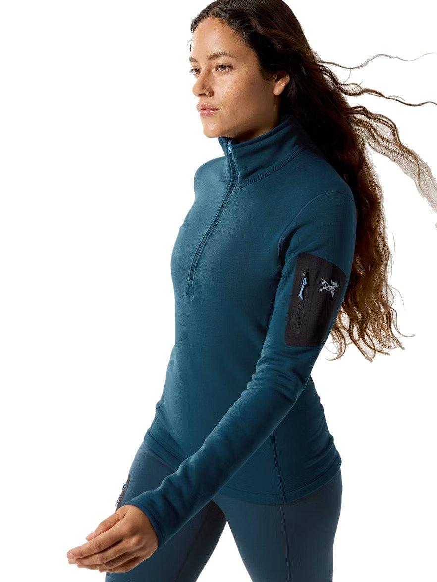 Women's Kyanite Base Layer Zip Neck Top - Midnight Frost - Image 3