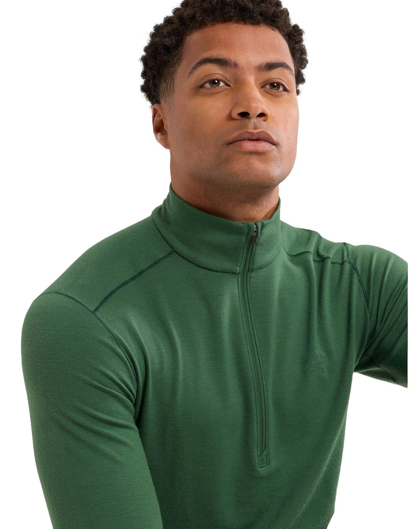 Men's Rho Merino Wool Zip Neck Base Layer - Eden - Image 3