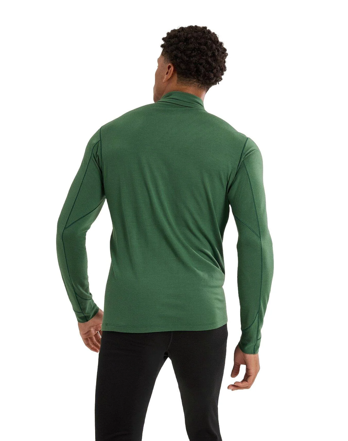 Men's Rho Merino Wool Zip Neck Base Layer - Eden - Image 4