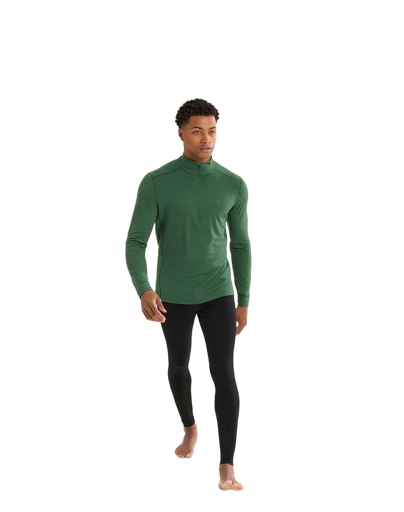 Men's Rho Merino Wool Zip Neck Base Layer - Eden - Image 5