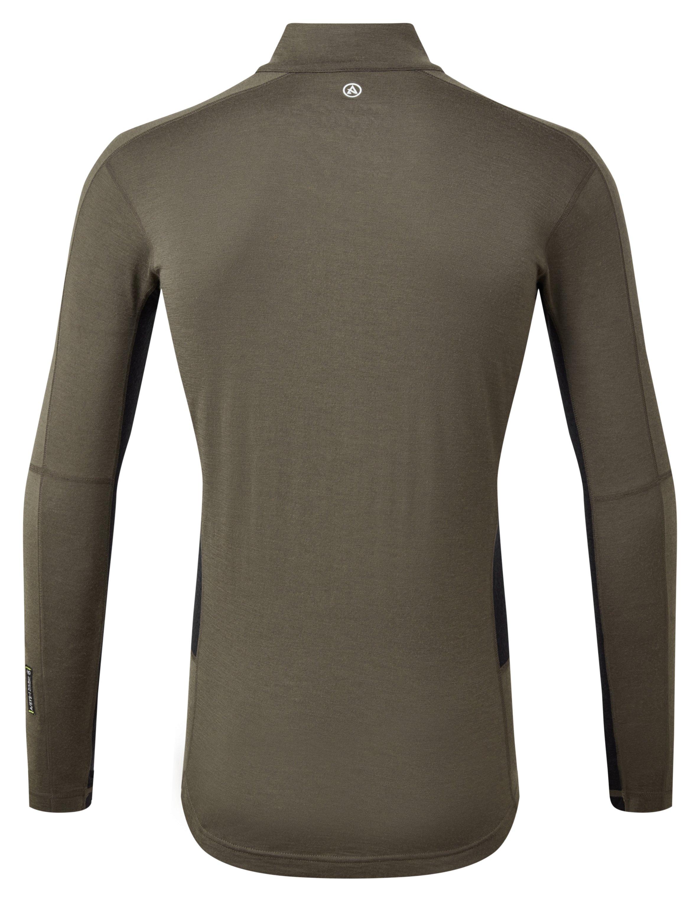 Men's Flatiron 185 Quarter Zip - Deep Olive/Black - Image 2