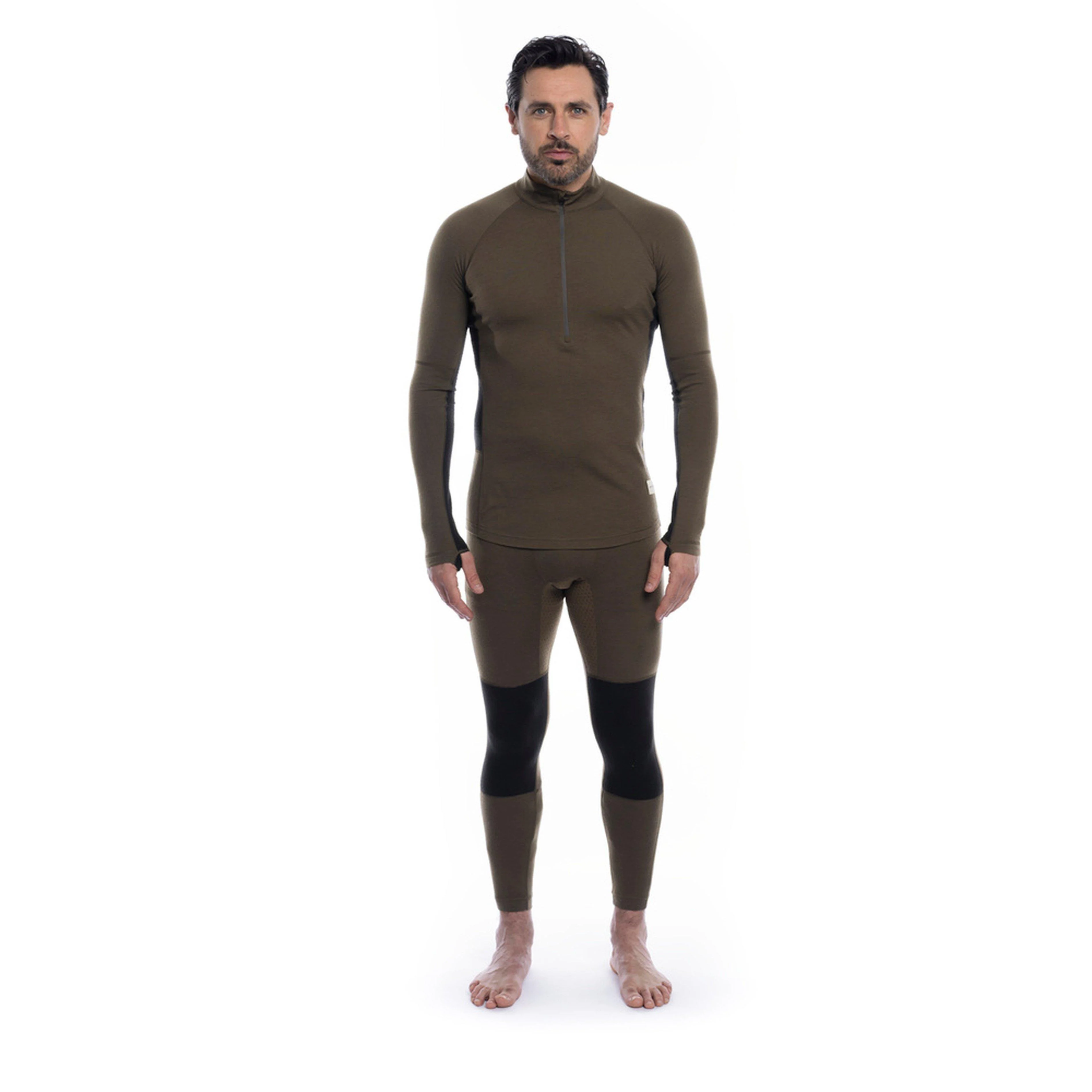 Men's Flatiron 185 Quarter Zip - Deep Olive/Black - Image 3