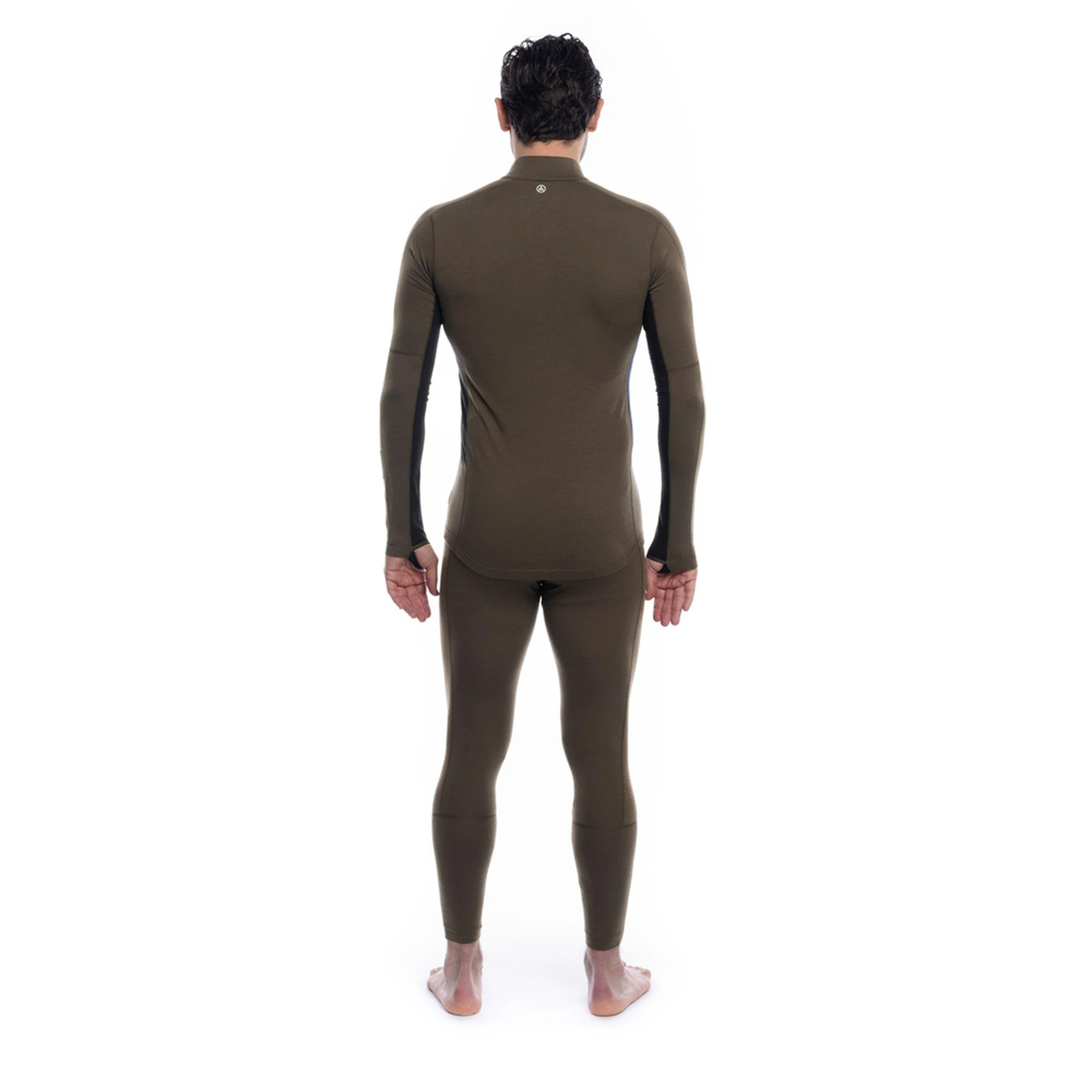 Men's Flatiron 185 Quarter Zip - Deep Olive/Black - Image 4