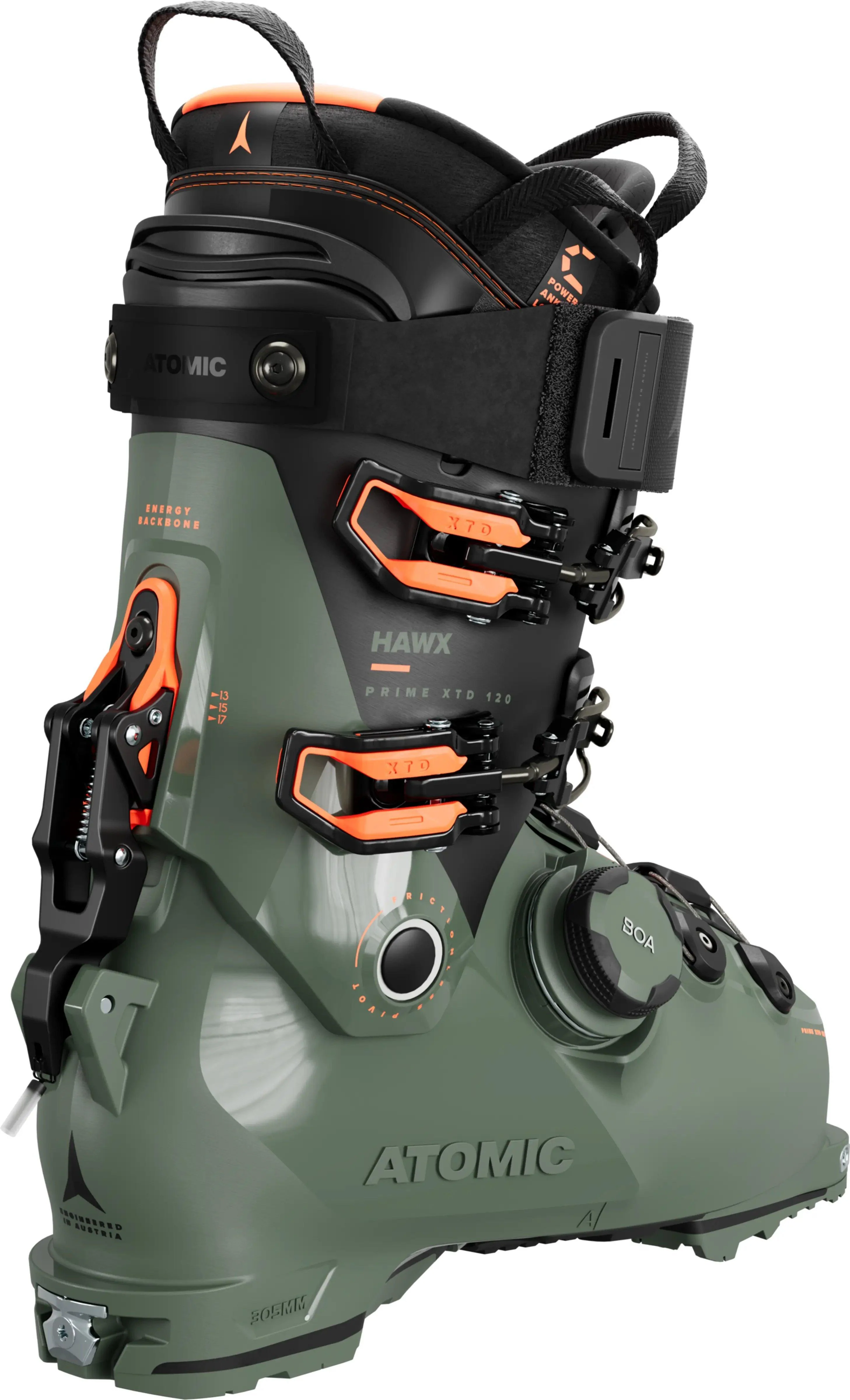 Men's Hawx Prime XTD 120 BOA GW Ski Boots - Green / Orange - Image 2