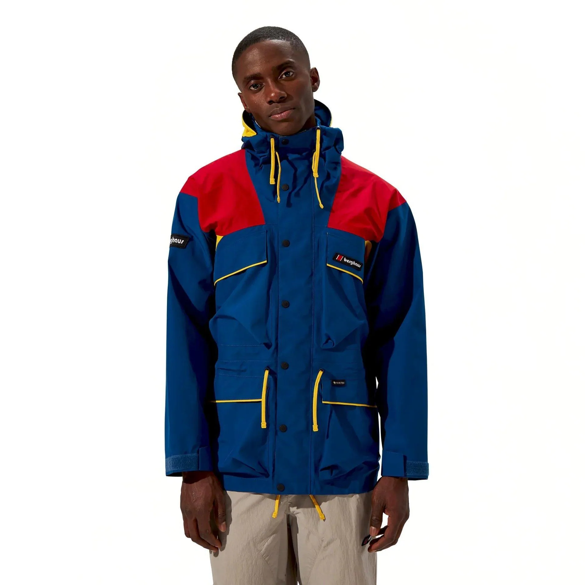Unisex Trango Gore-tex Waterproof Jacket - Blue / Red - Image 2