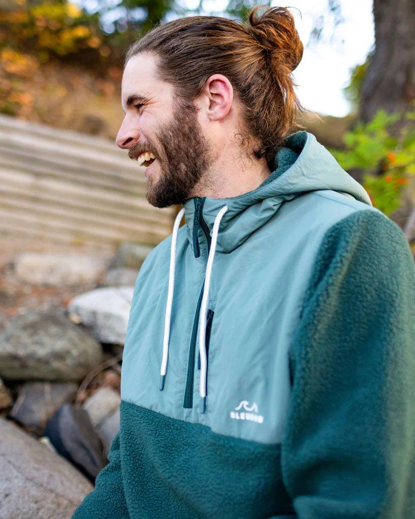Men's Polar Hybrid 1/4 Zip Fleece - Green - Image 3