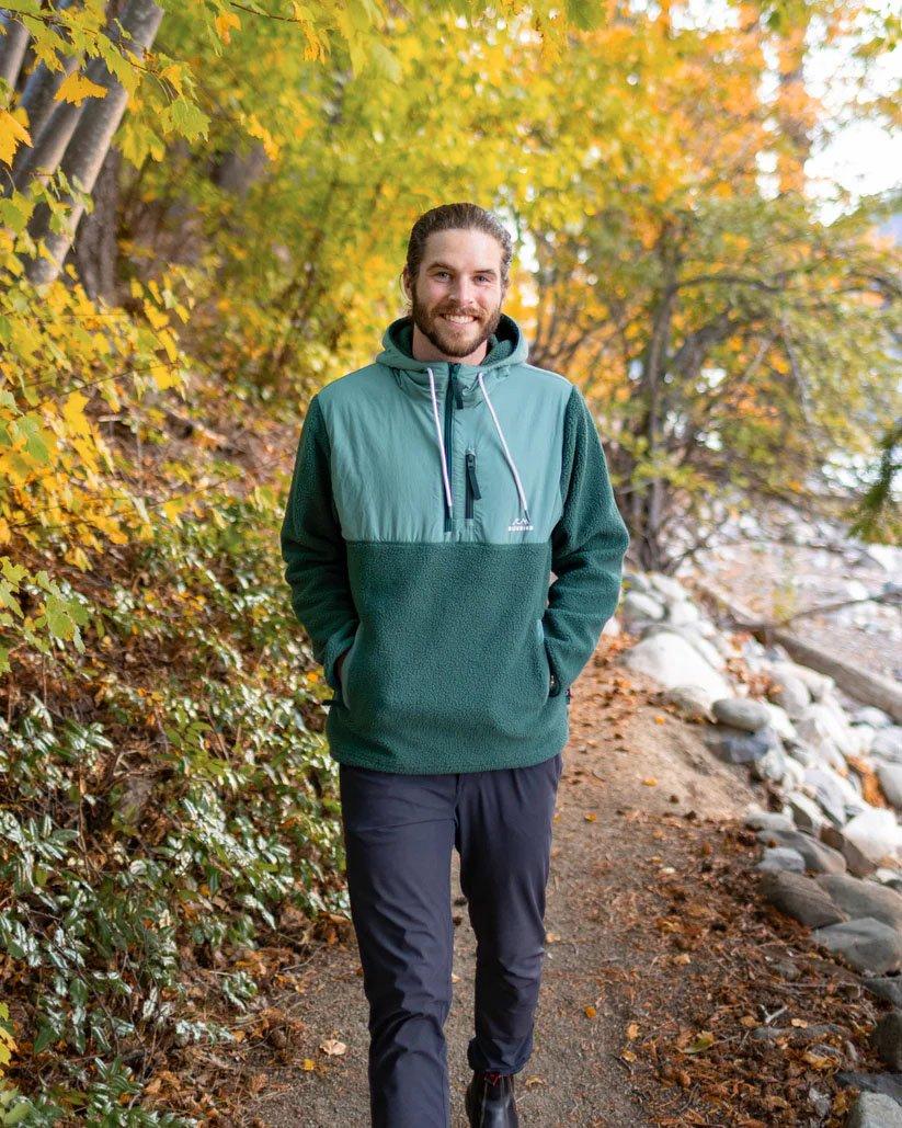 Men's Polar Hybrid 1/4 Zip Fleece - Green - Image 4