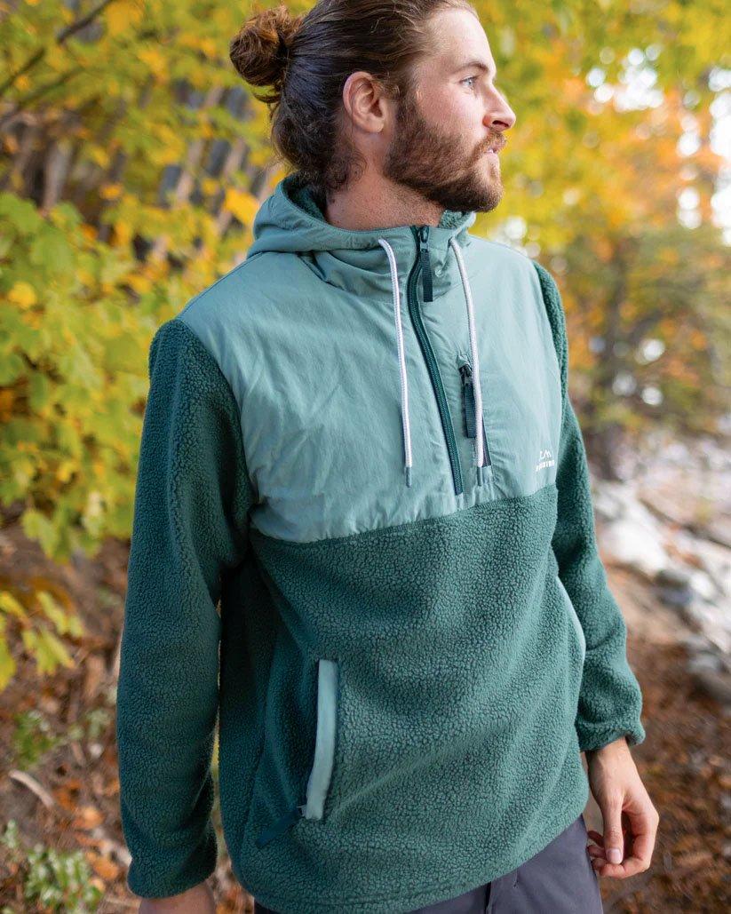 Men's Polar Hybrid 1/4 Zip Fleece - Green - Image 5