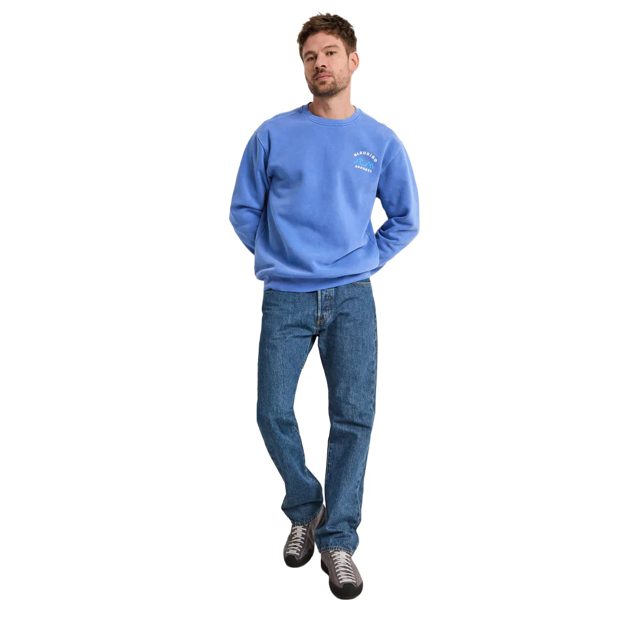 Unisex Horizon Crew Pullover - Blue - Image 4