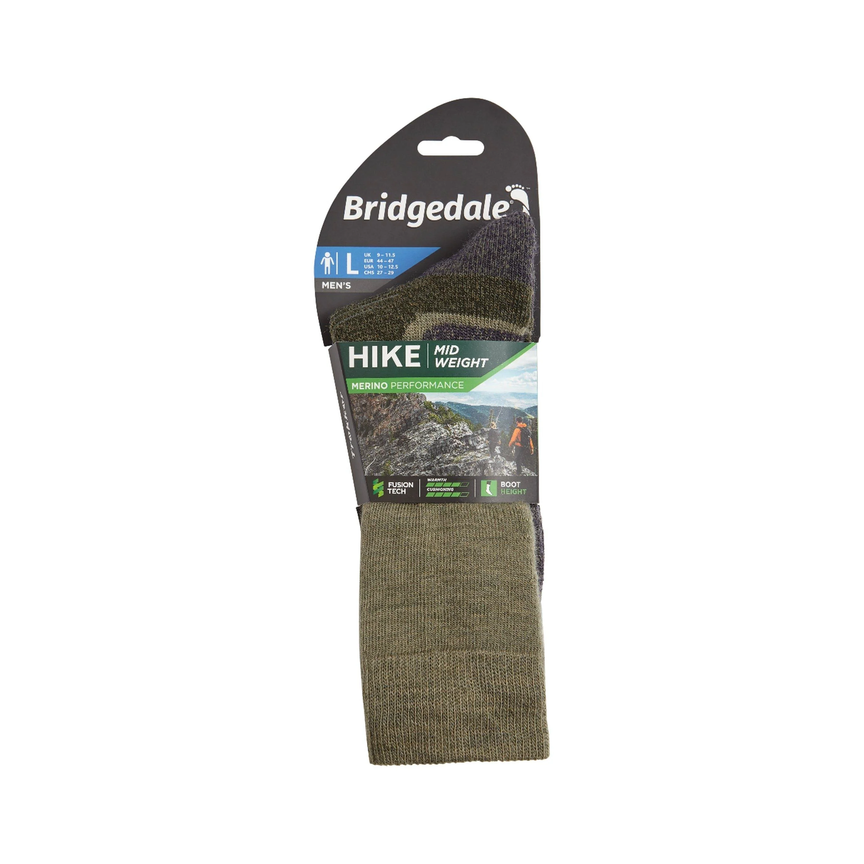 Men's Midweight Merino Performance Socks - Green - Image 3