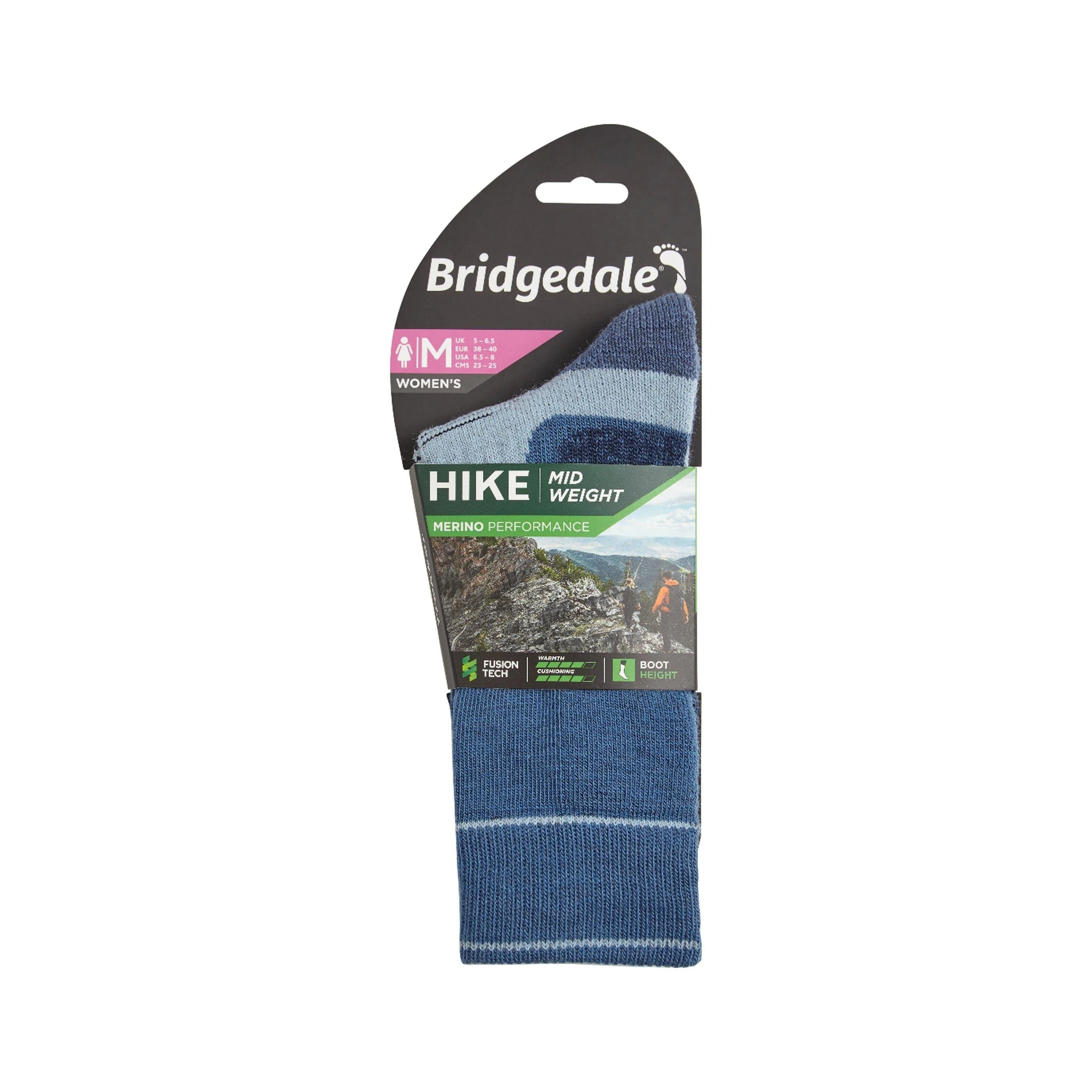 Women's Midweight Merino Performance Socks - Blue - Image 3