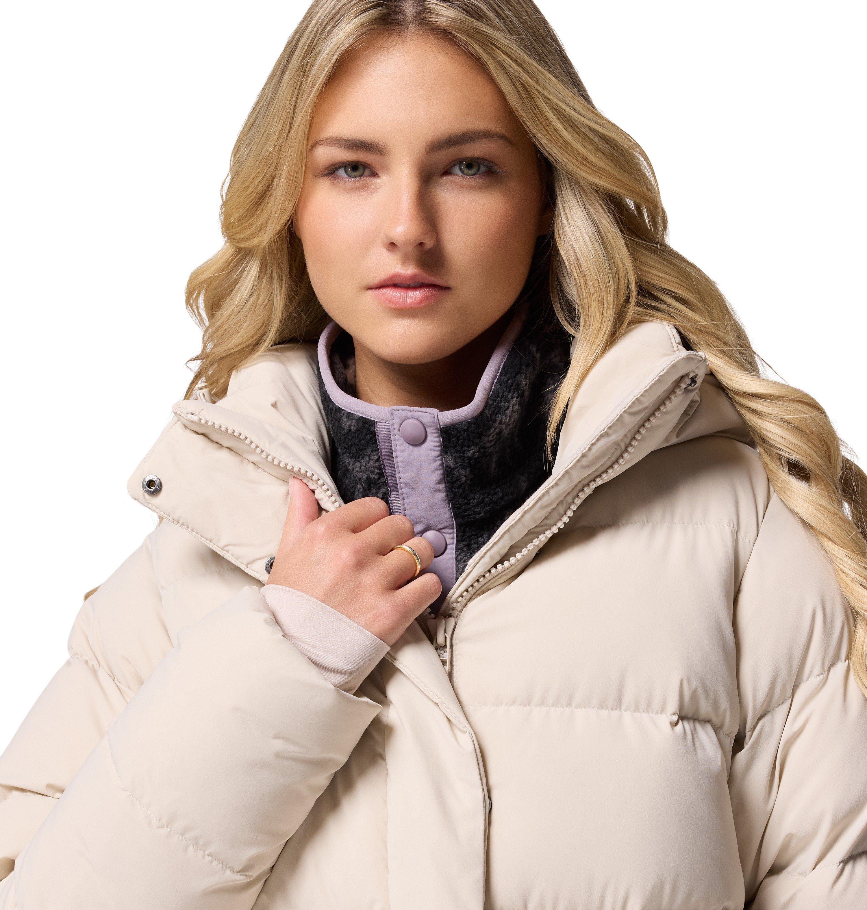 Women's Amaze Puff Mid Hooded Down Jacket - Cream - Image 5