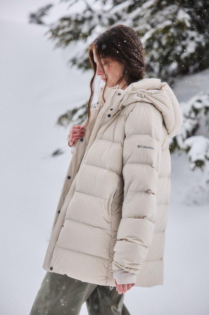 Women's Amaze Puff Mid Hooded Down Jacket - Cream - Image 9