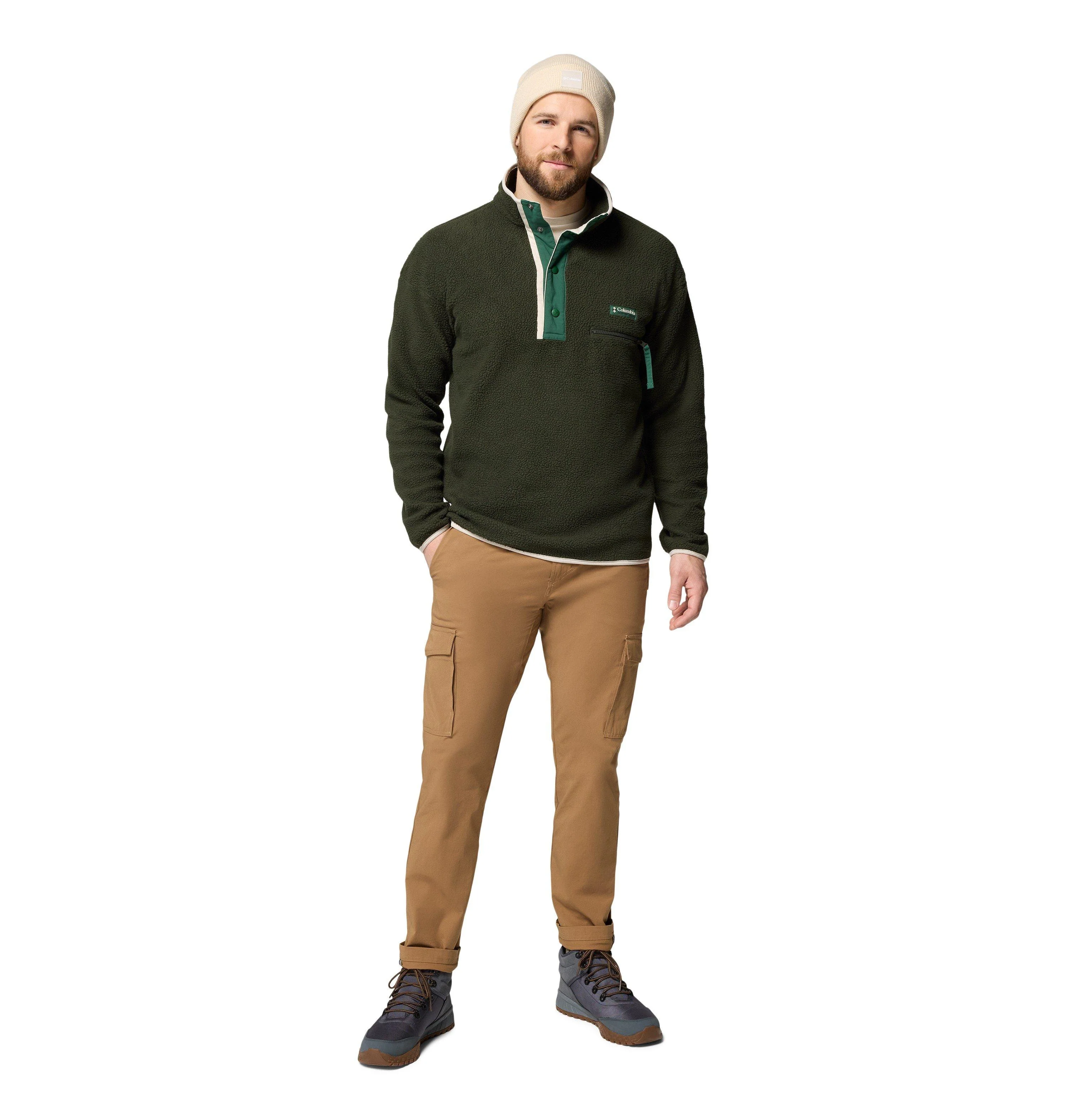 Men's Helvetia II 1/2 Snap Fleece - Dark Green - Image 4