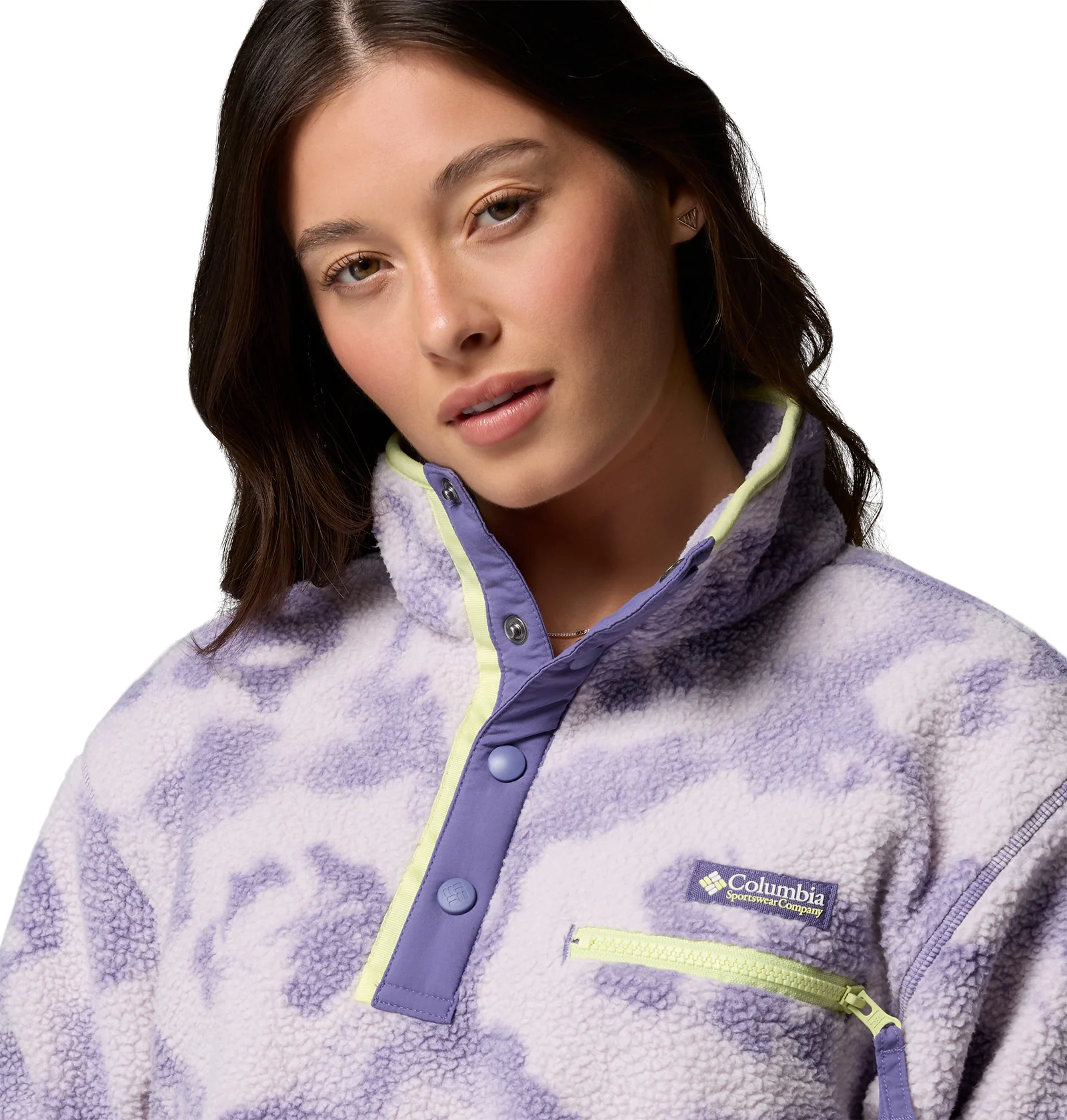 Women's Helvetia II Printed Cropped 1/2 Snap Fleece - Purple - Image 4