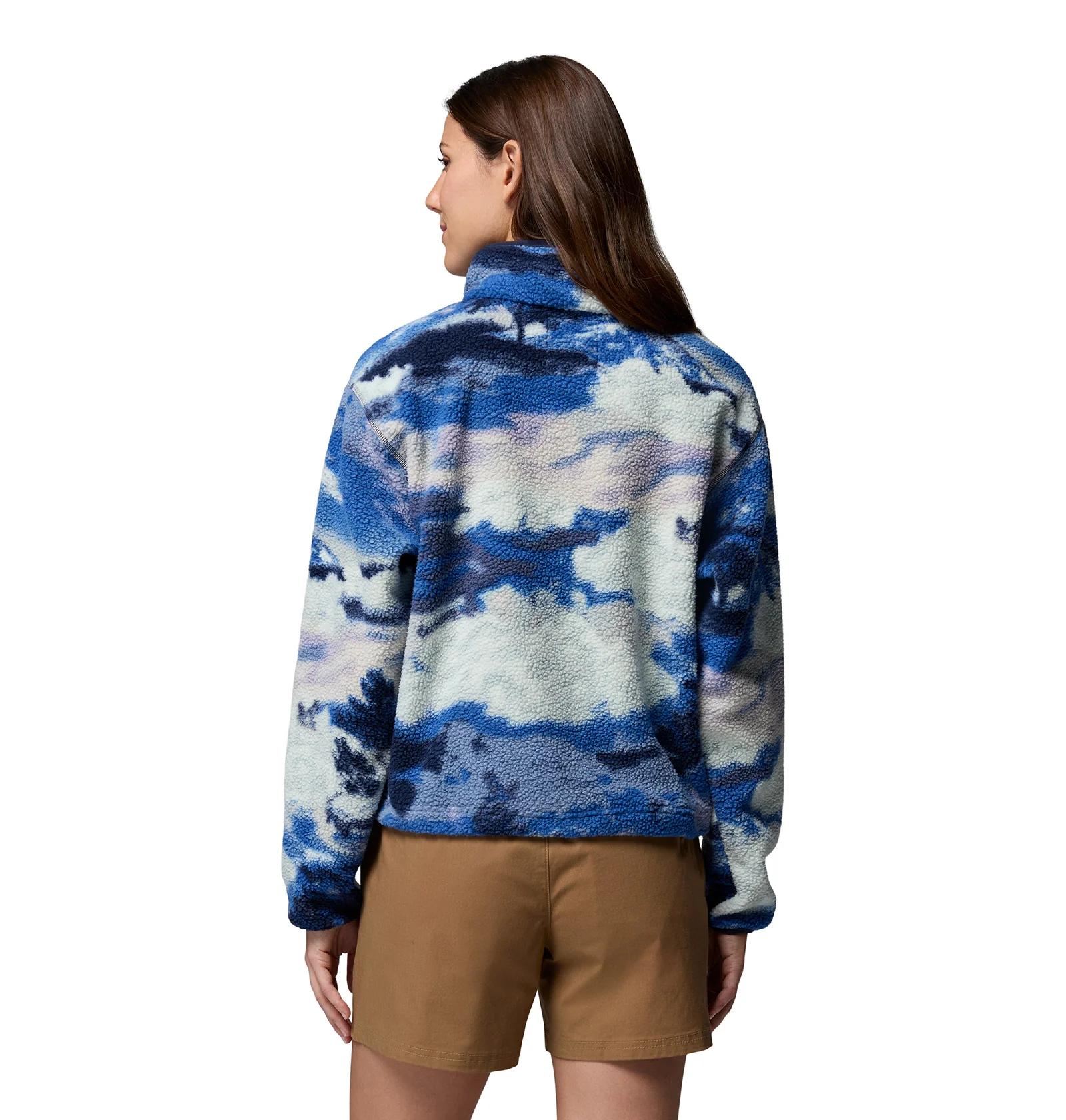 Women's Helvetia II Printed Cropped 1/2 Snap Fleece - Blue - Image 2