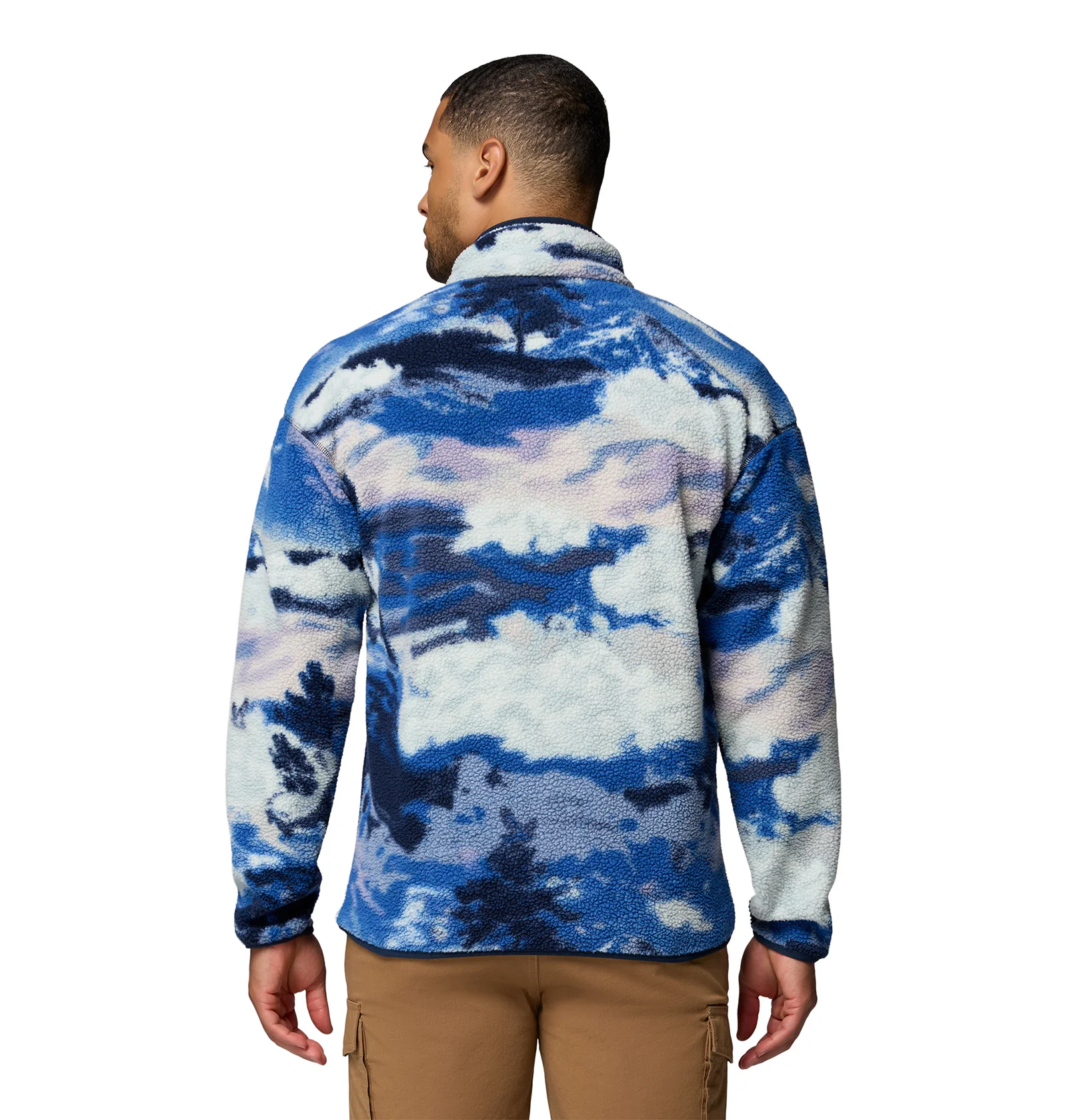 Men's Helvetia II Printed 1/2 Snap Fleece - Blue - Image 2