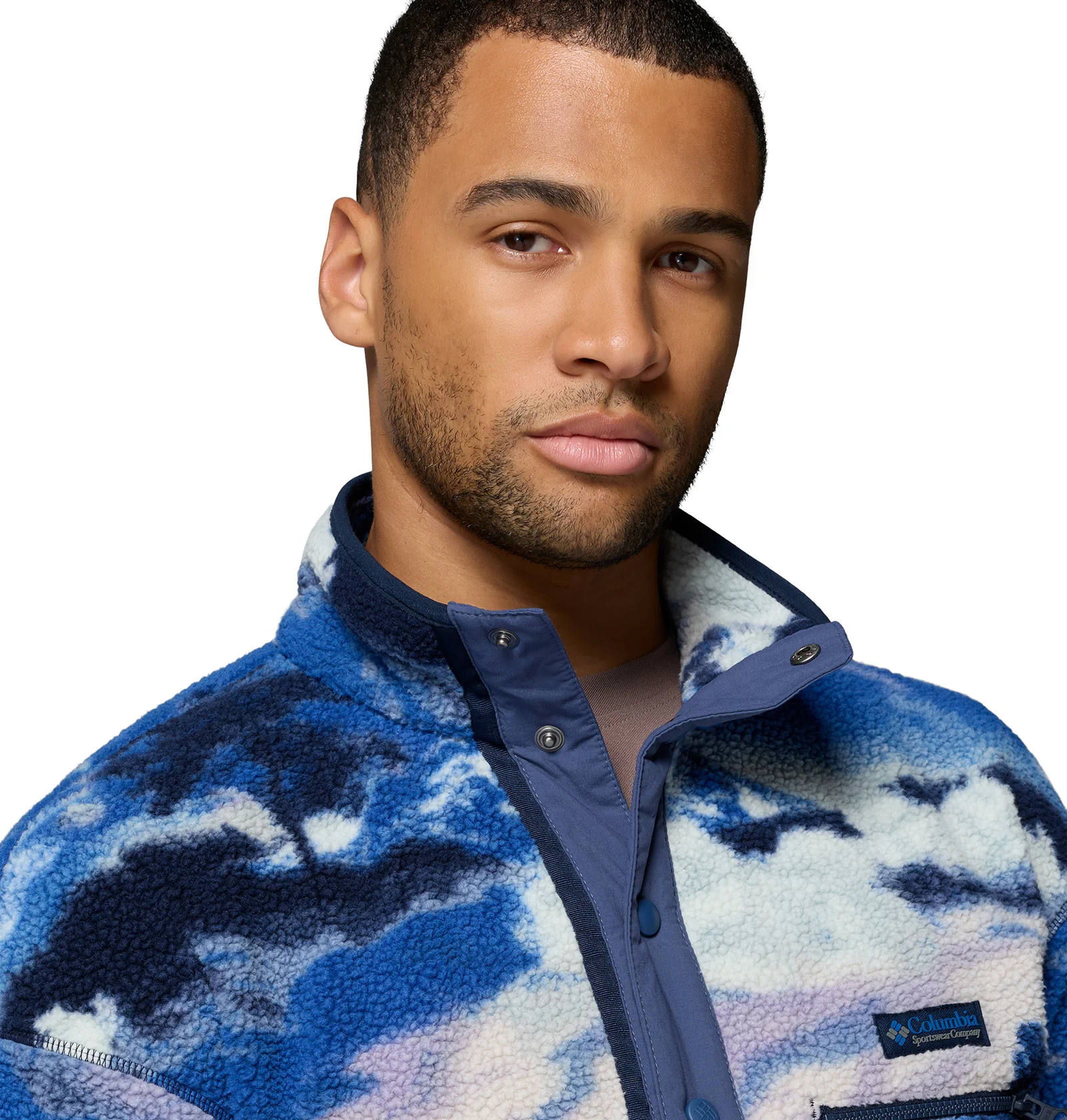 Men's Helvetia II Printed 1/2 Snap Fleece - Blue - Image 4