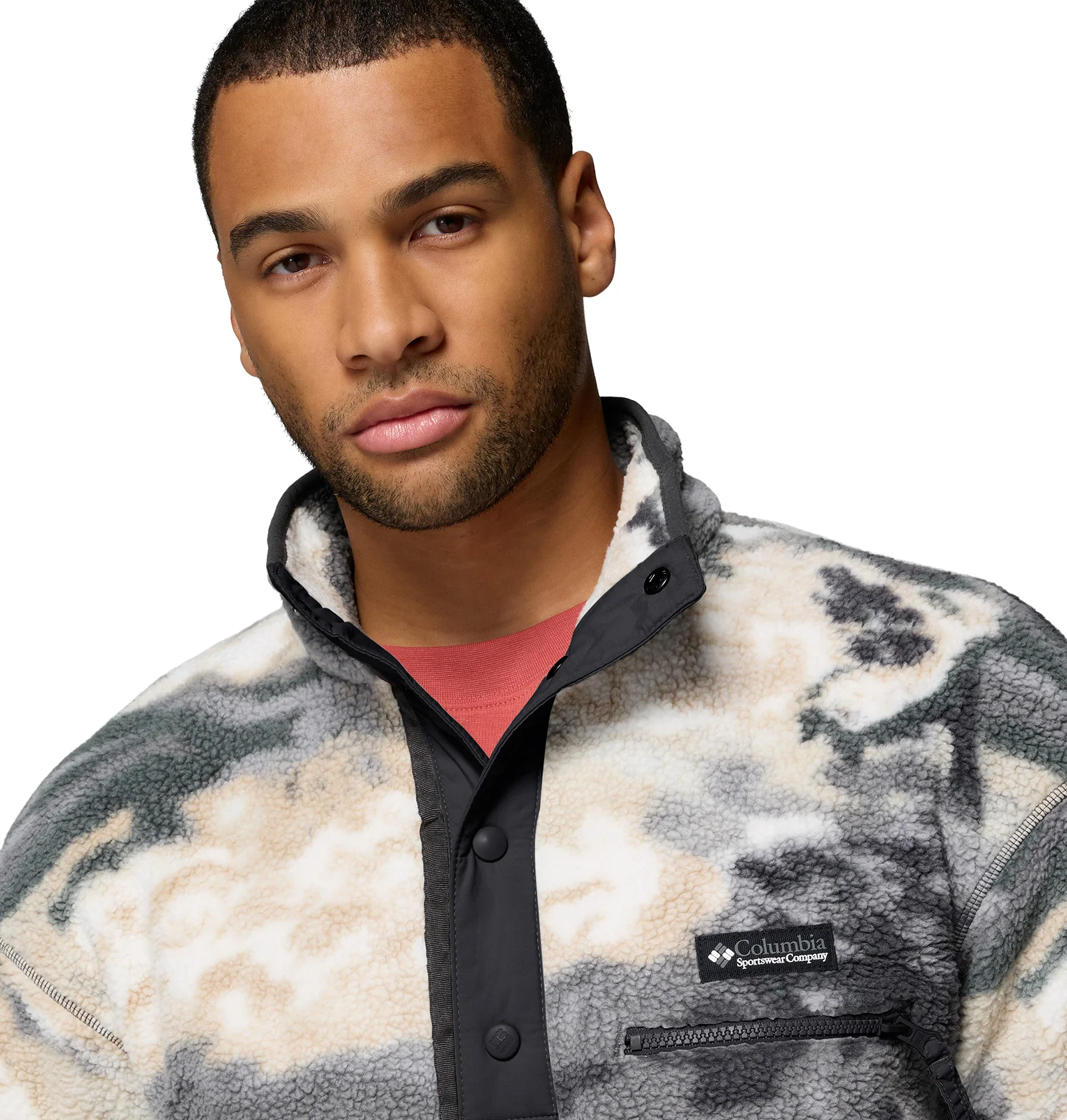Men's Helvetia II Printed 1/2 Snap Fleece - Grey - Image 4