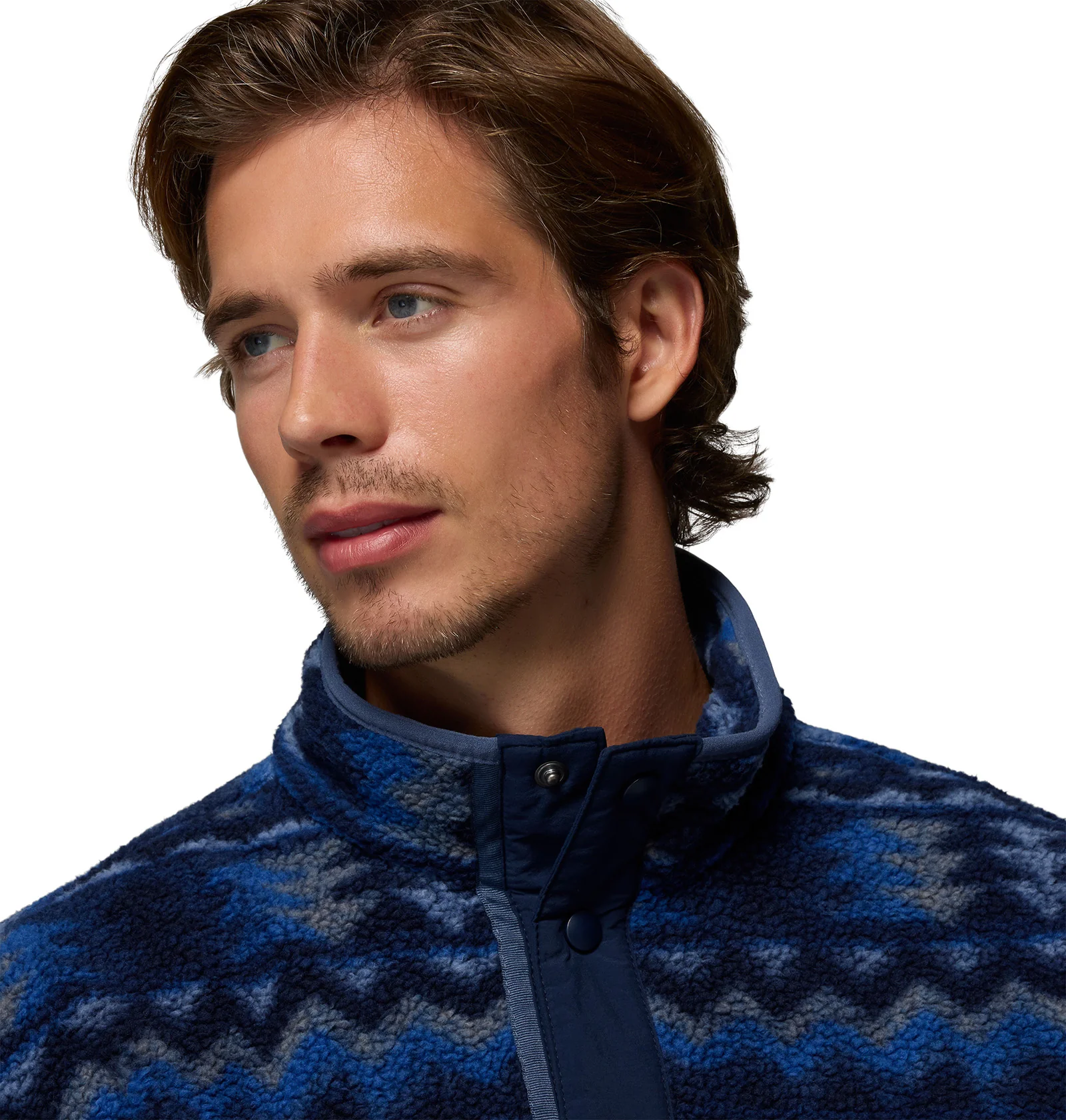 Men's Helvetia II Printed 1/2 Snap Fleece - Navy - Image 4