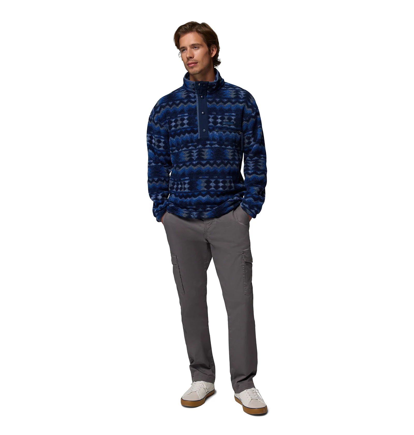 Men's Helvetia II Printed 1/2 Snap Fleece - Navy - Image 5