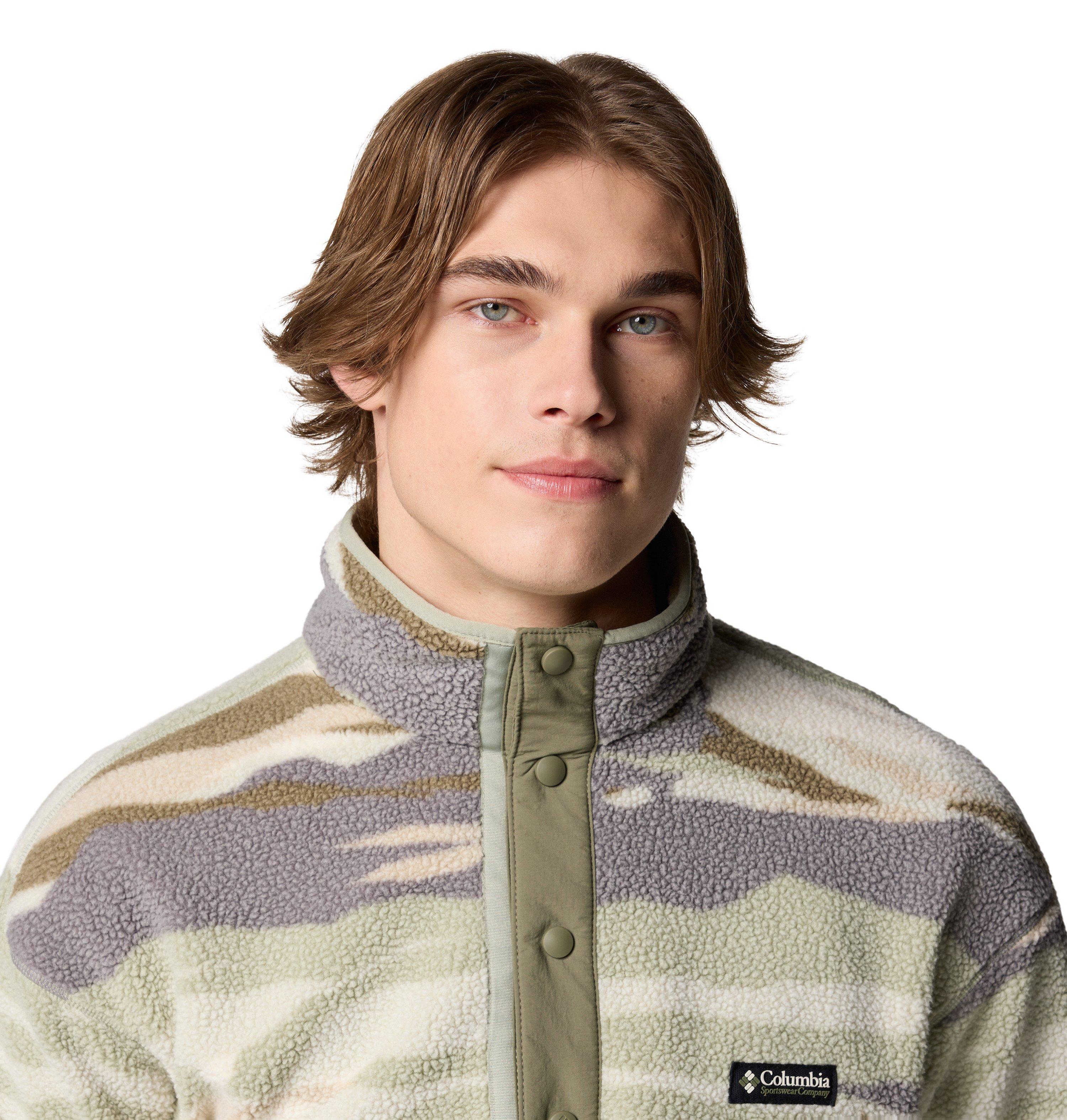 Men's Helvetia II Printed 1/2 Snap Fleece - Green / Grey - Image 3