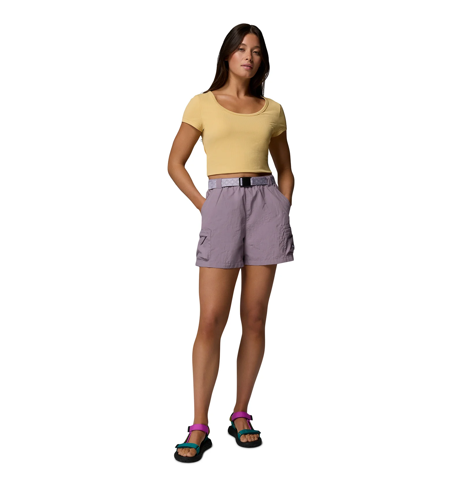 Women's Sequoia Grove Woven Walking Shorts - Purple - Image 7