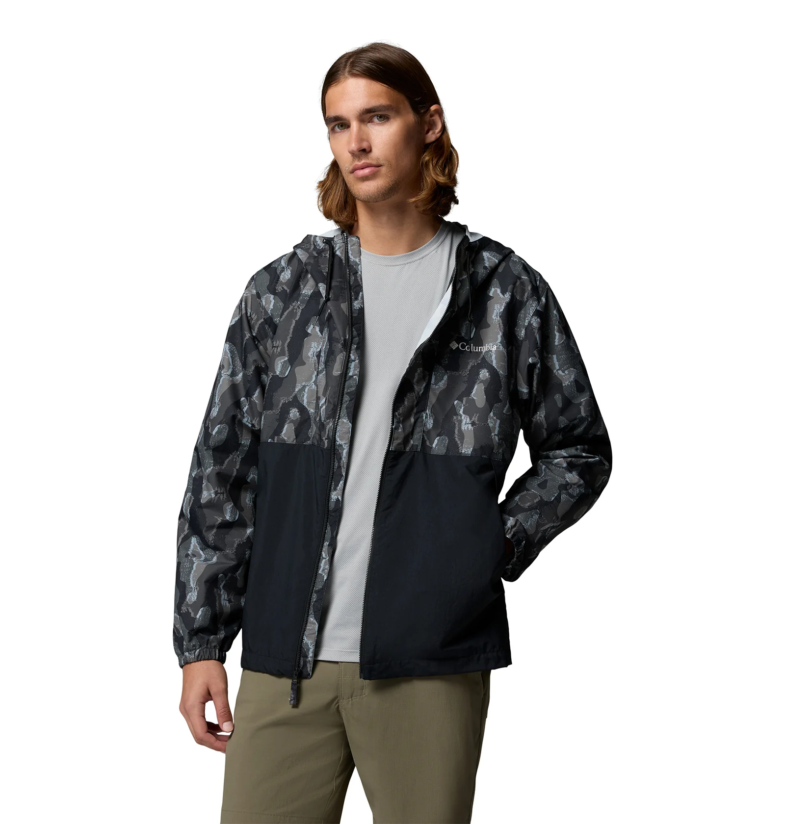 Men's Spire Valley™ Novelty Hooded Windbreaker - Black - Image 4