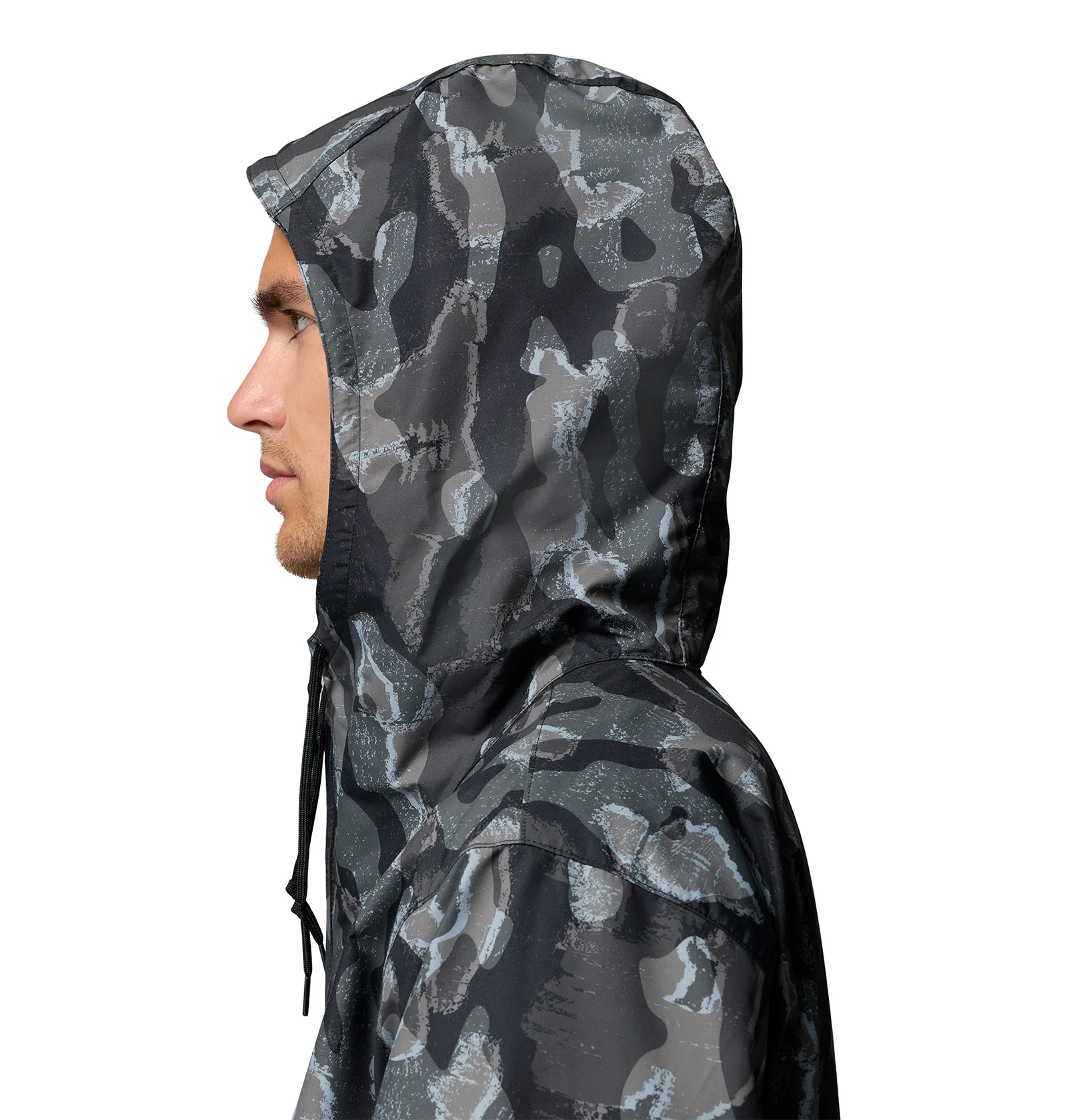 Men's Spire Valley™ Novelty Hooded Windbreaker - Black - Image 5
