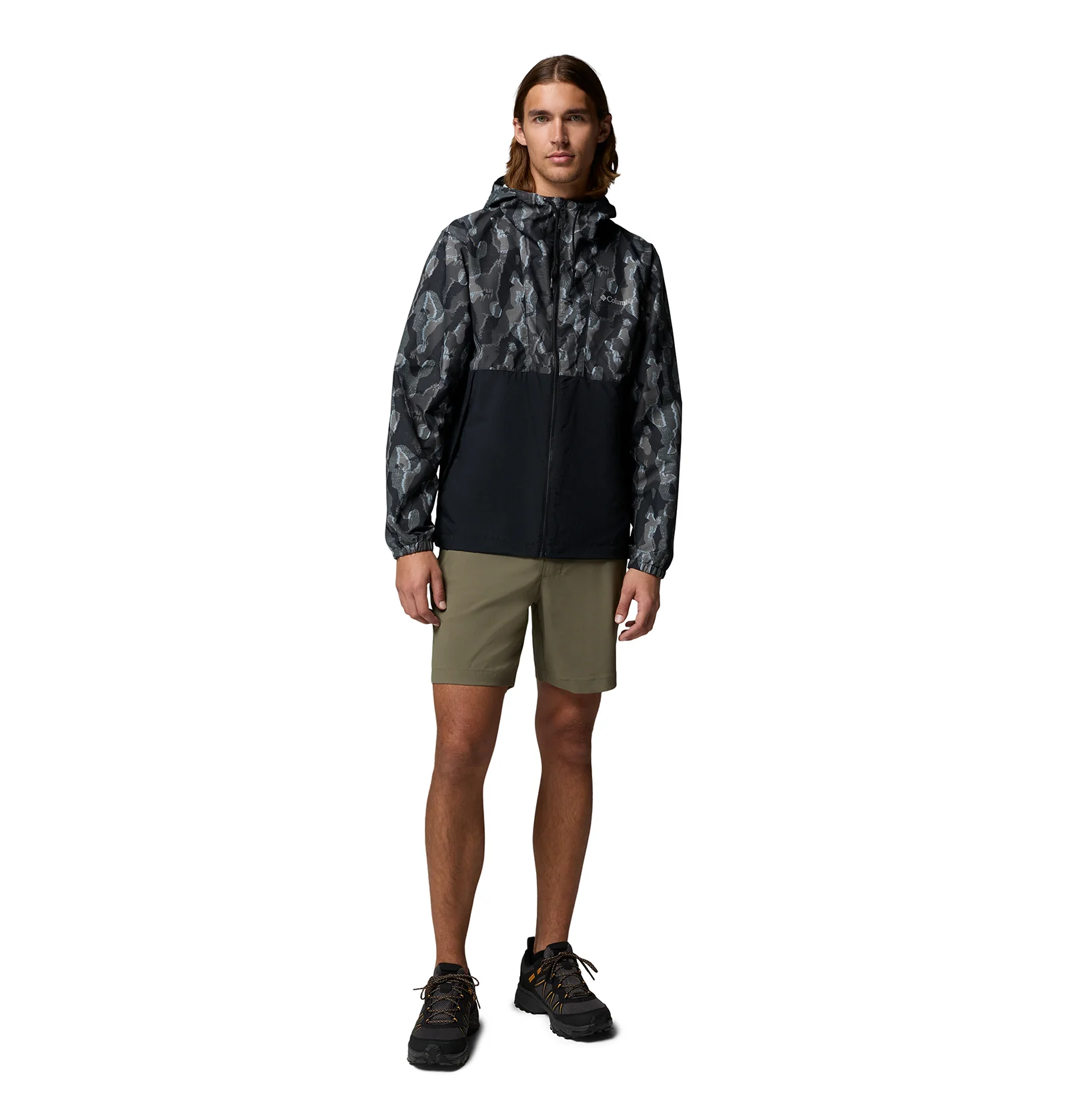 Men's Spire Valley™ Novelty Hooded Windbreaker - Black - Image 8