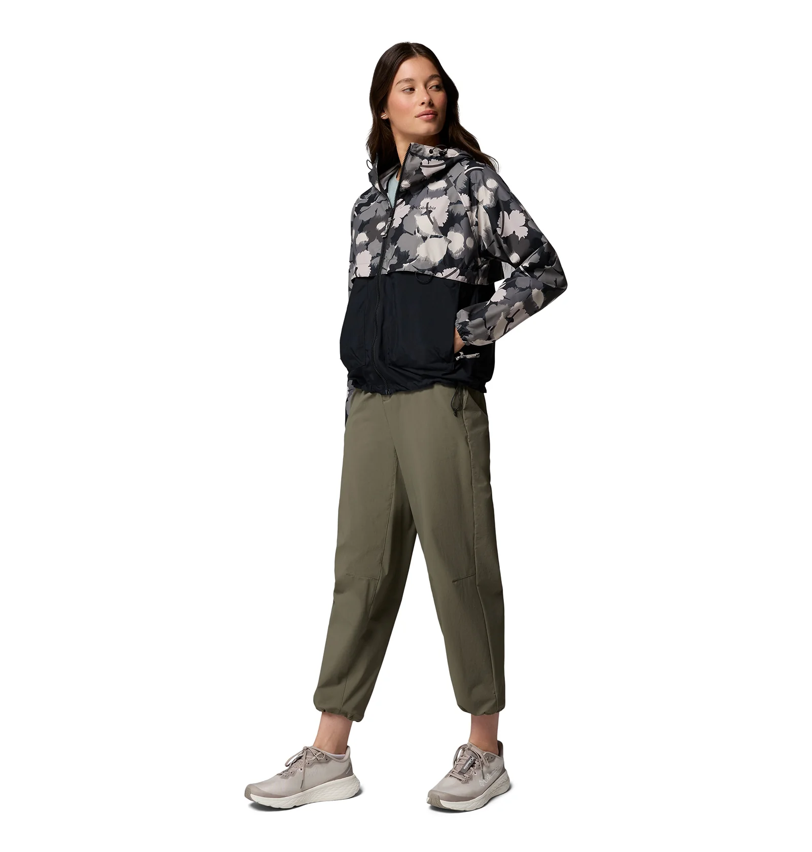 Women's Spire Valley™ Printed Hooded Windbreaker - Black - Image 7