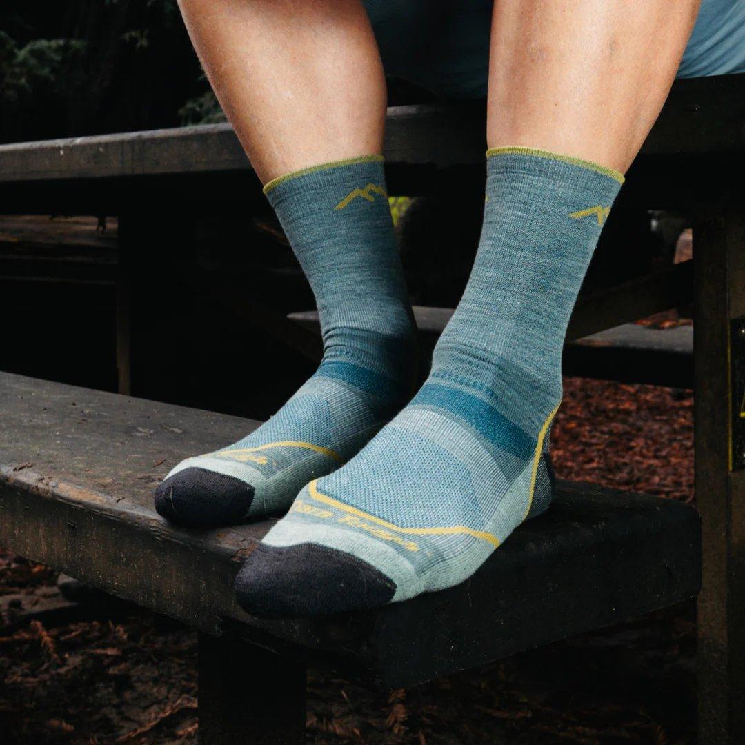 Men's Light Hiker Micro Crew Hiking Socks - Seafoam - Image 2