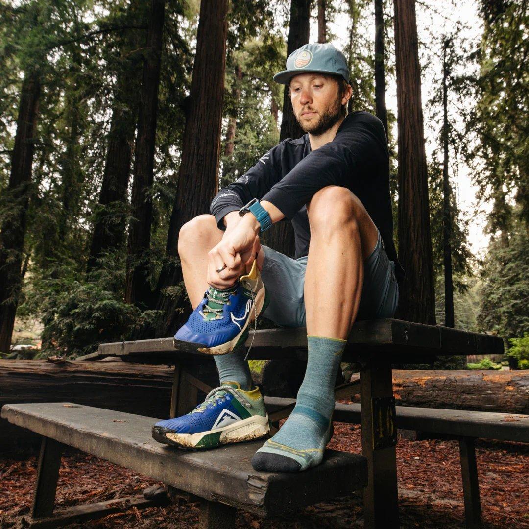 Men's Light Hiker Micro Crew Hiking Socks - Seafoam - Image 3
