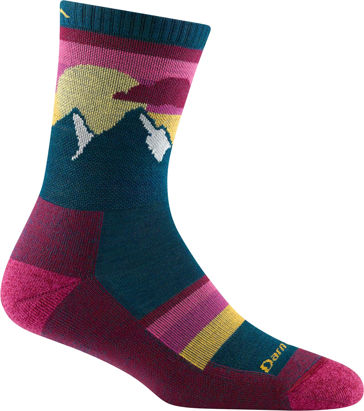 Women's Sunset Ledge Micro Crew Midweight Hiking Socks - Blue / Pink - Image 3