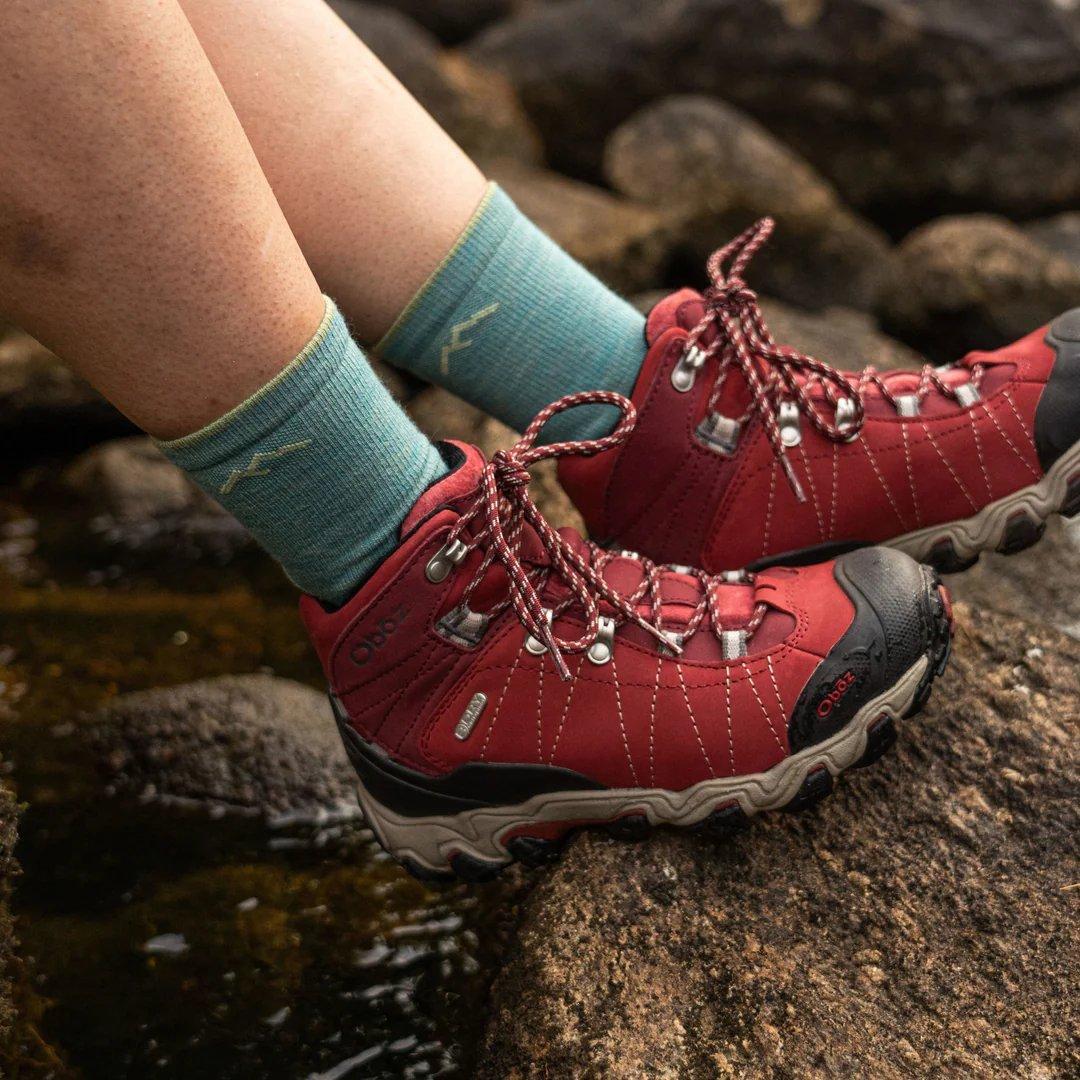 Women's Light Hiker Micro Crew Hiking Socks - Aqua - Image 2