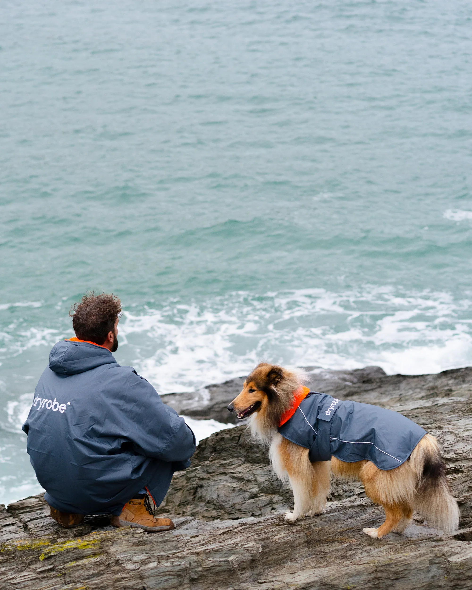 Dog Dryrobe Coat - Grey/Orange - Image 7