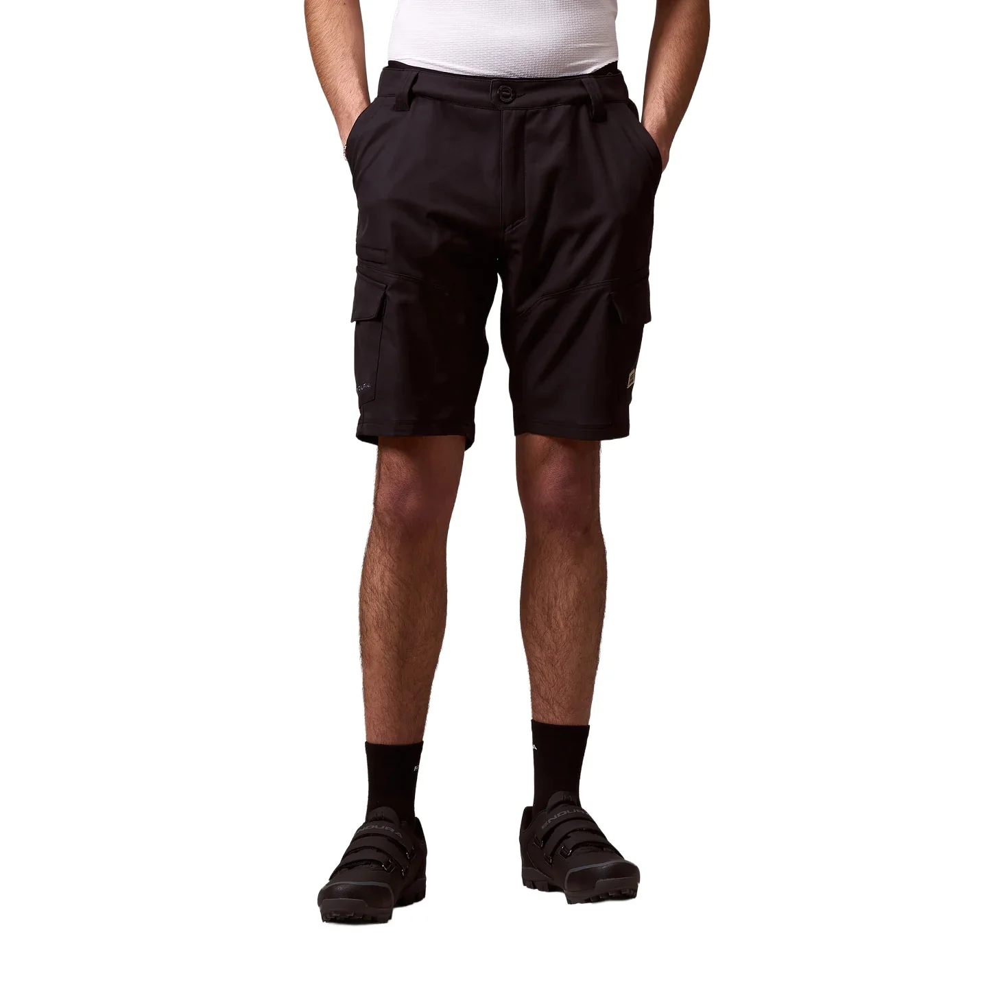 Men's Loop Cargo Shorts with Liners - Black - Image 3