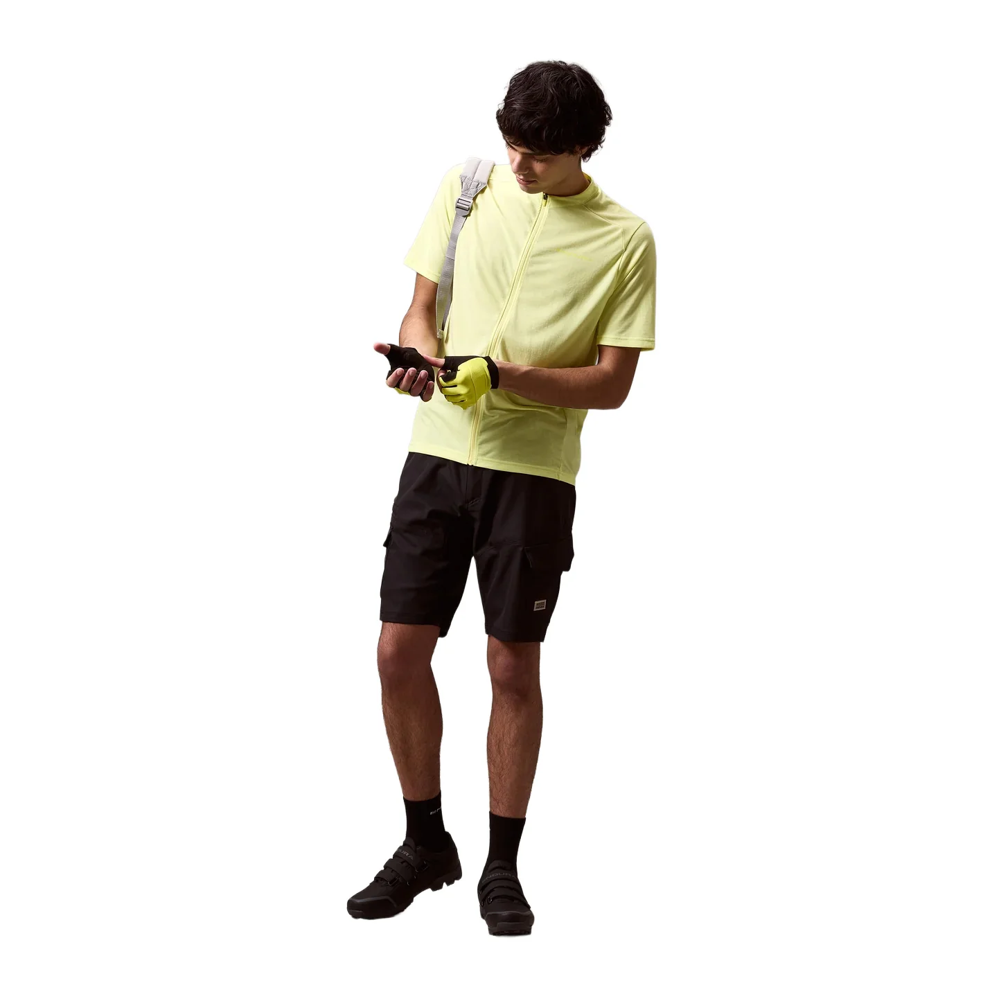 Men's Loop Cargo Shorts with Liners - Black - Image 7