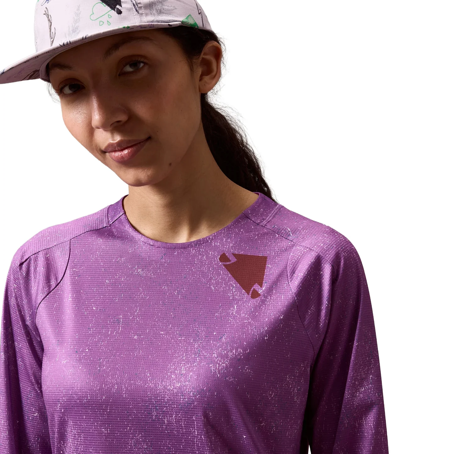 Women's SingleTrack Long-Sleeve Print T-Shirt - Purple - Image 3