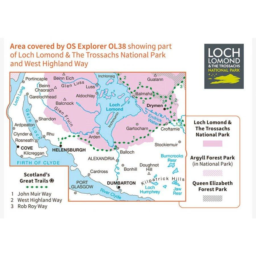 Explorer OL38 Loch Lomond South Map - Image 3