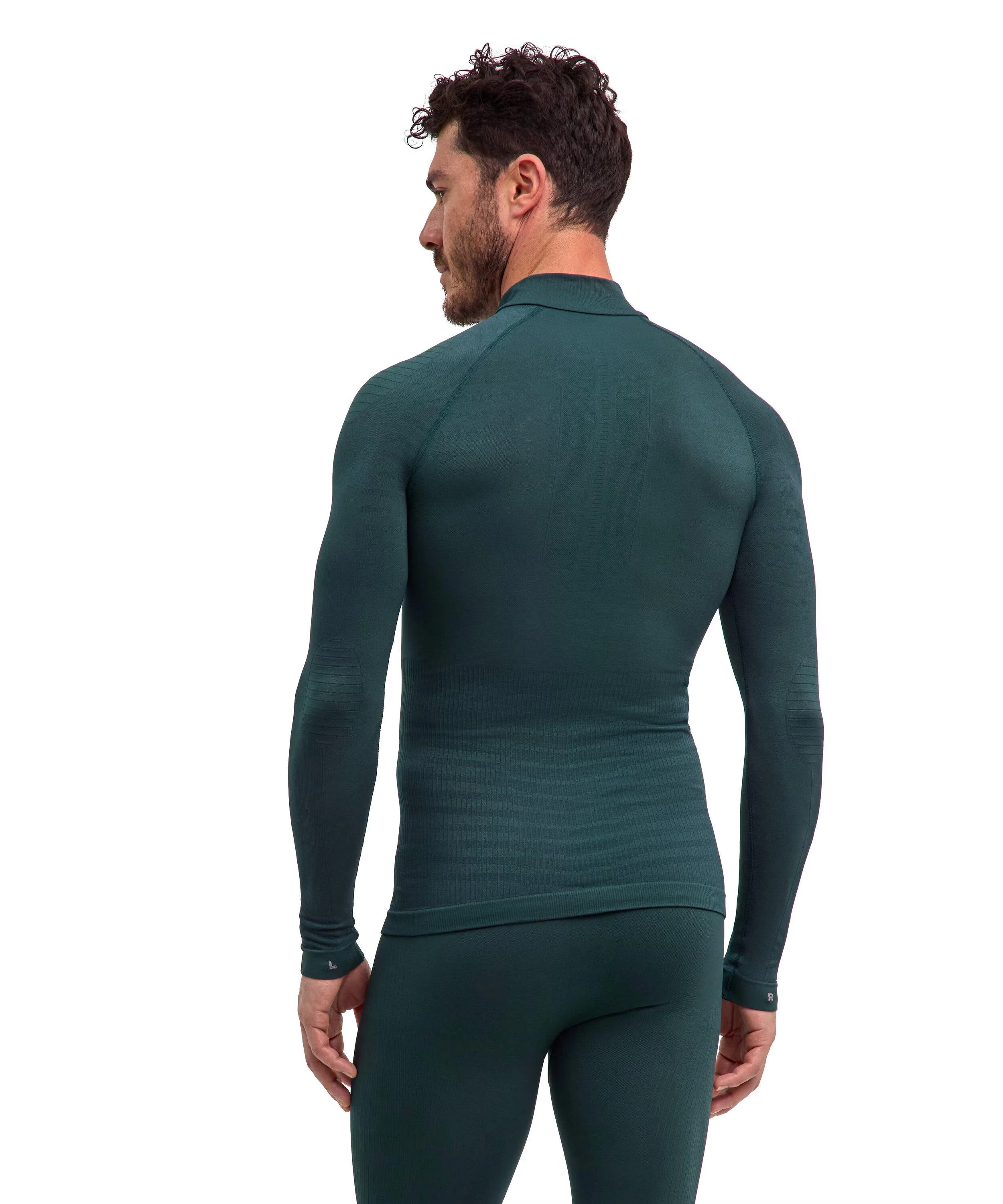 Men's Max Warm Zip Neck Long-Sleeve Top - Green - Image 4