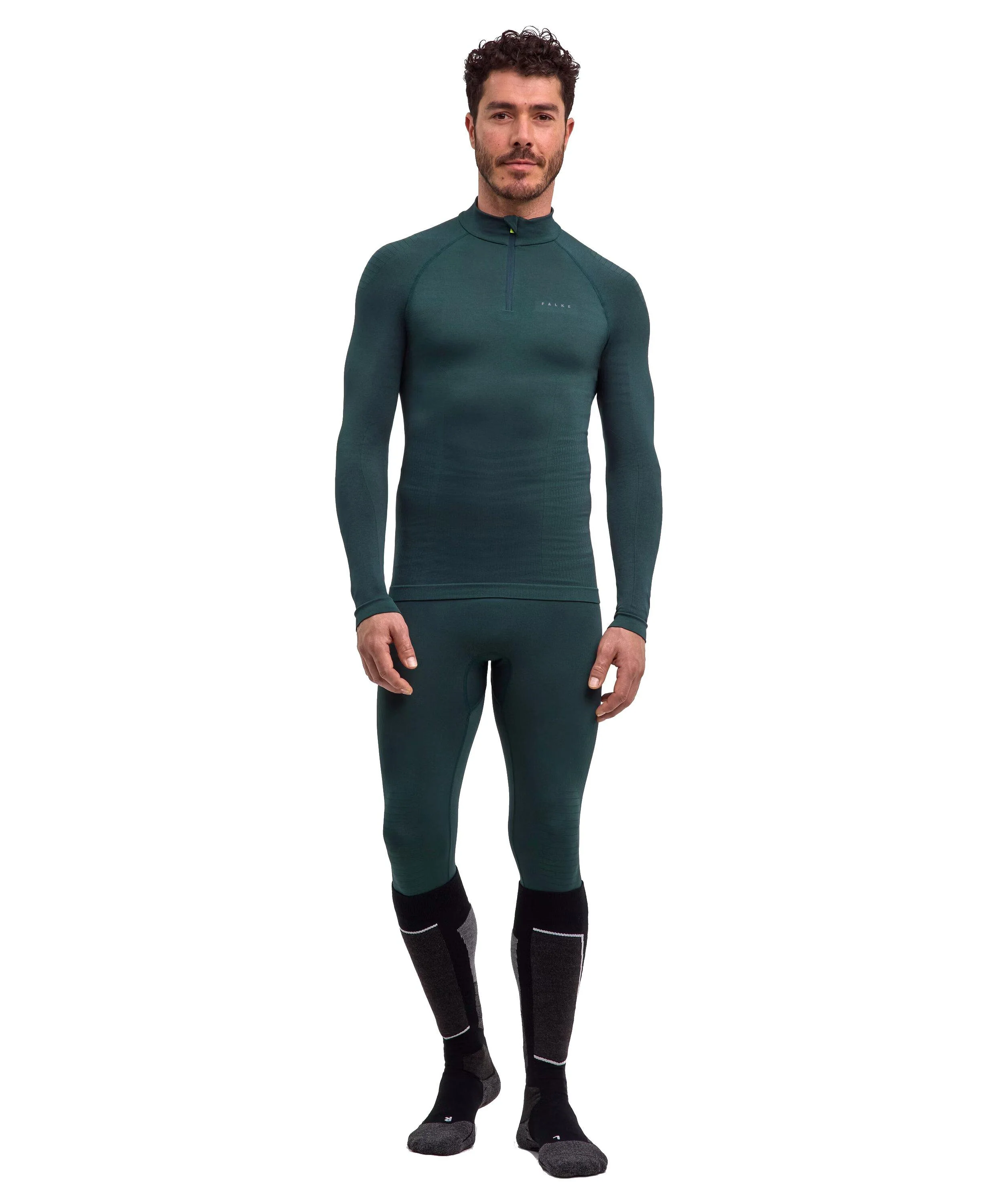 Men's Max Warm Zip Neck Long-Sleeve Top - Green - Image 6