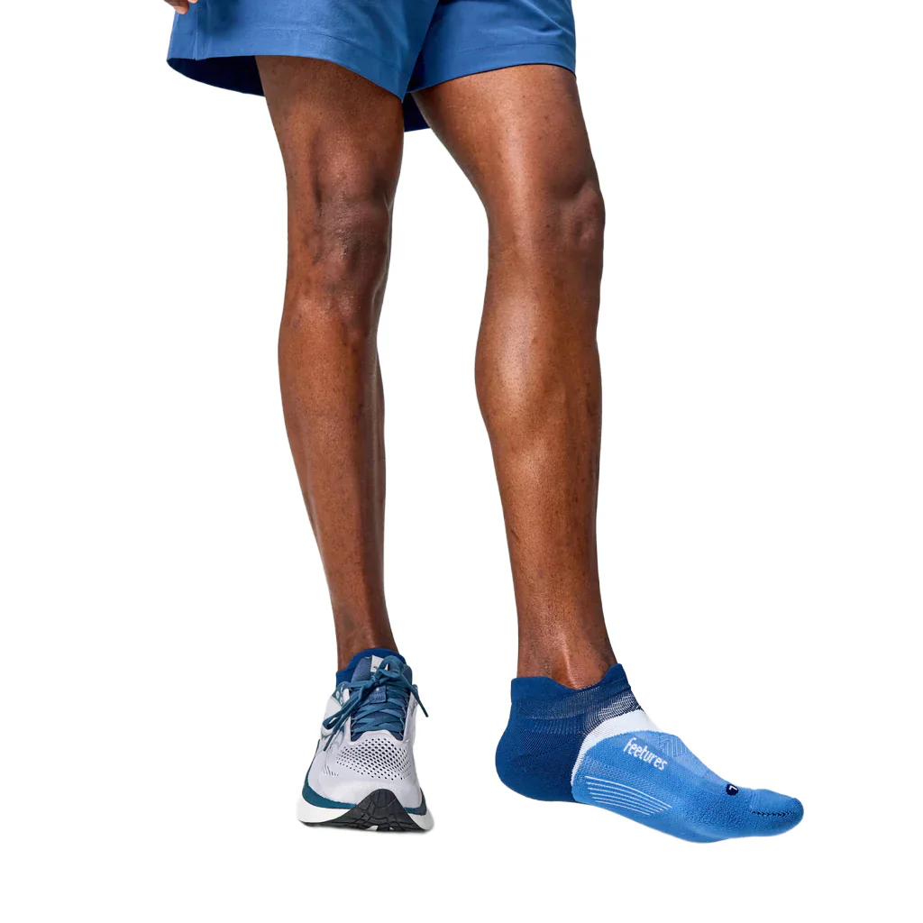 Unisex Elite Light Cushion No Show Tab Socks - Blue - Image 3