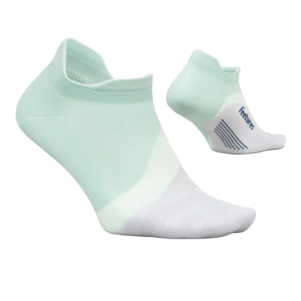 Unisex Elite Light Cushion No Show Tab Socks - Green / White - Image 2