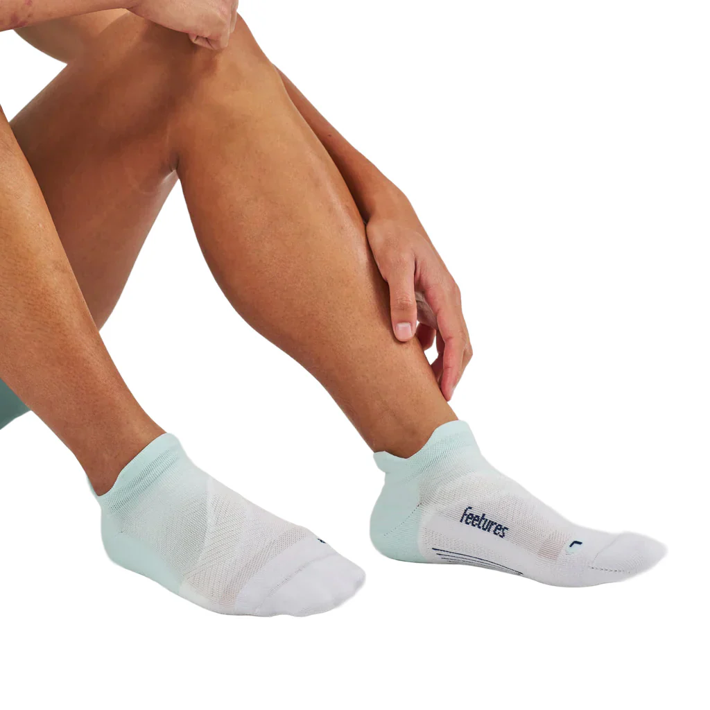 Unisex Elite Light Cushion No Show Tab Socks - Green / White - Image 3